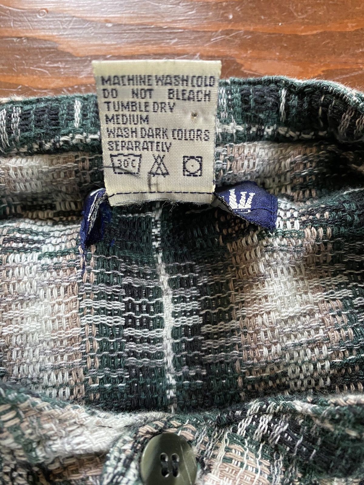 Vintage Vintage 90’s CZ Basics Standing Collar Woven Plaid Button Up Size US L / EU 52-54 / 3 - 8 Thumbnail