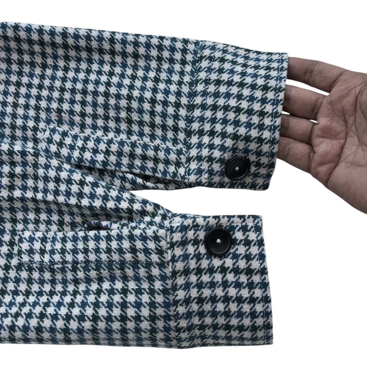 Zara ZARA Green and Beige Houndstooth Shirt Jacket Size US L / EU 52-54 / 3 - 12 Thumbnail