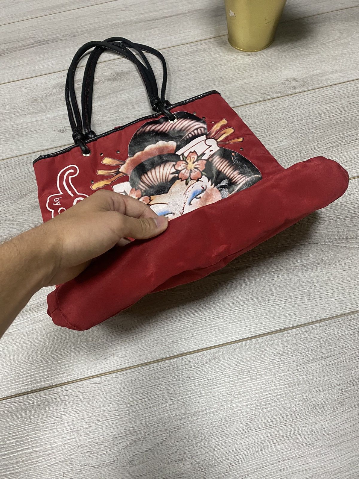 Ed Hardy Ed Hardy Japanese Geisha big logo bag shopper handle Size ONE SIZE - 5 Thumbnail