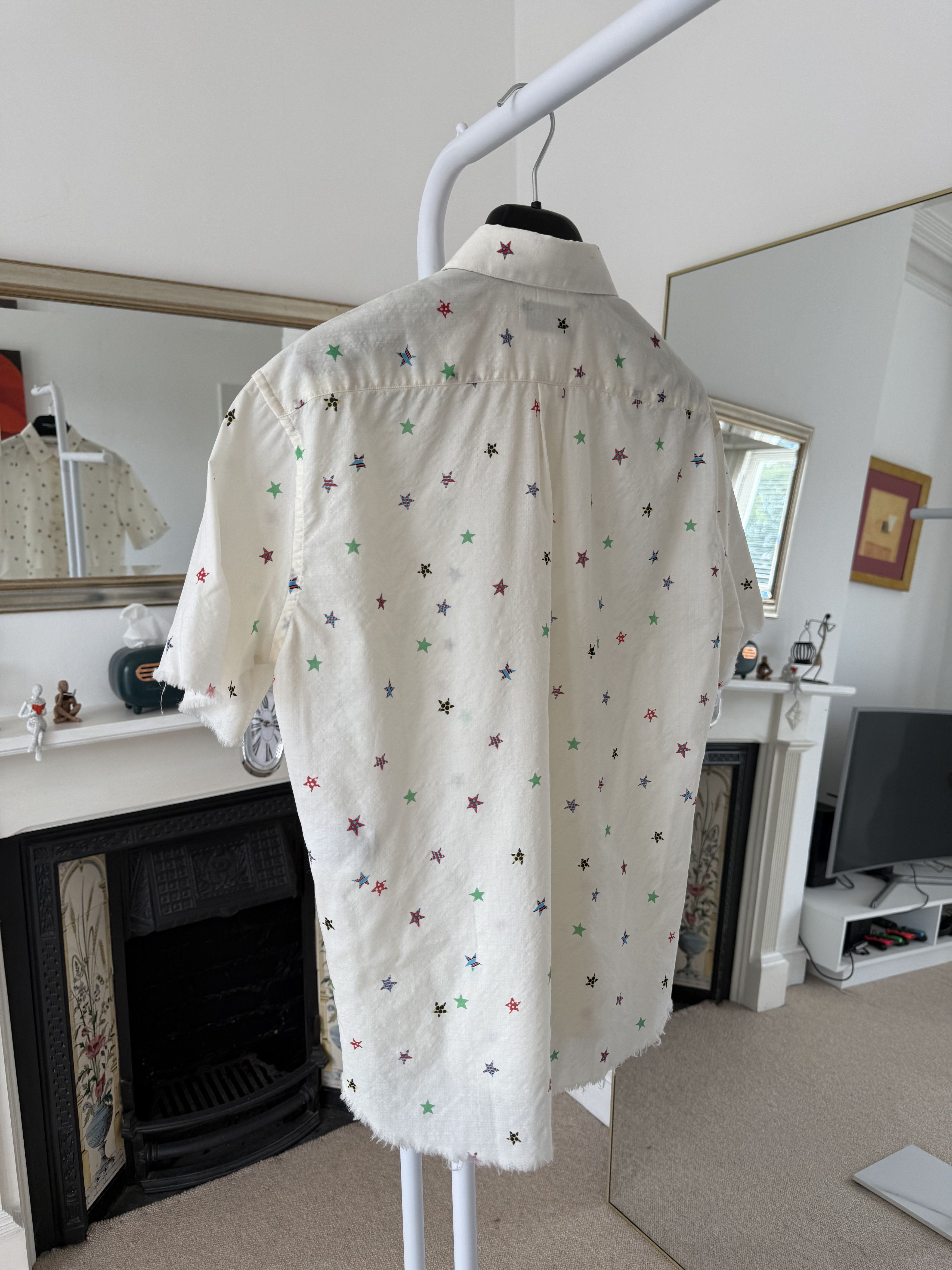Saint Laurent Paris SS19 Saint Laurent Raw Hem Stars Shirt Size US XS / EU 42 / 0 - 6 Thumbnail
