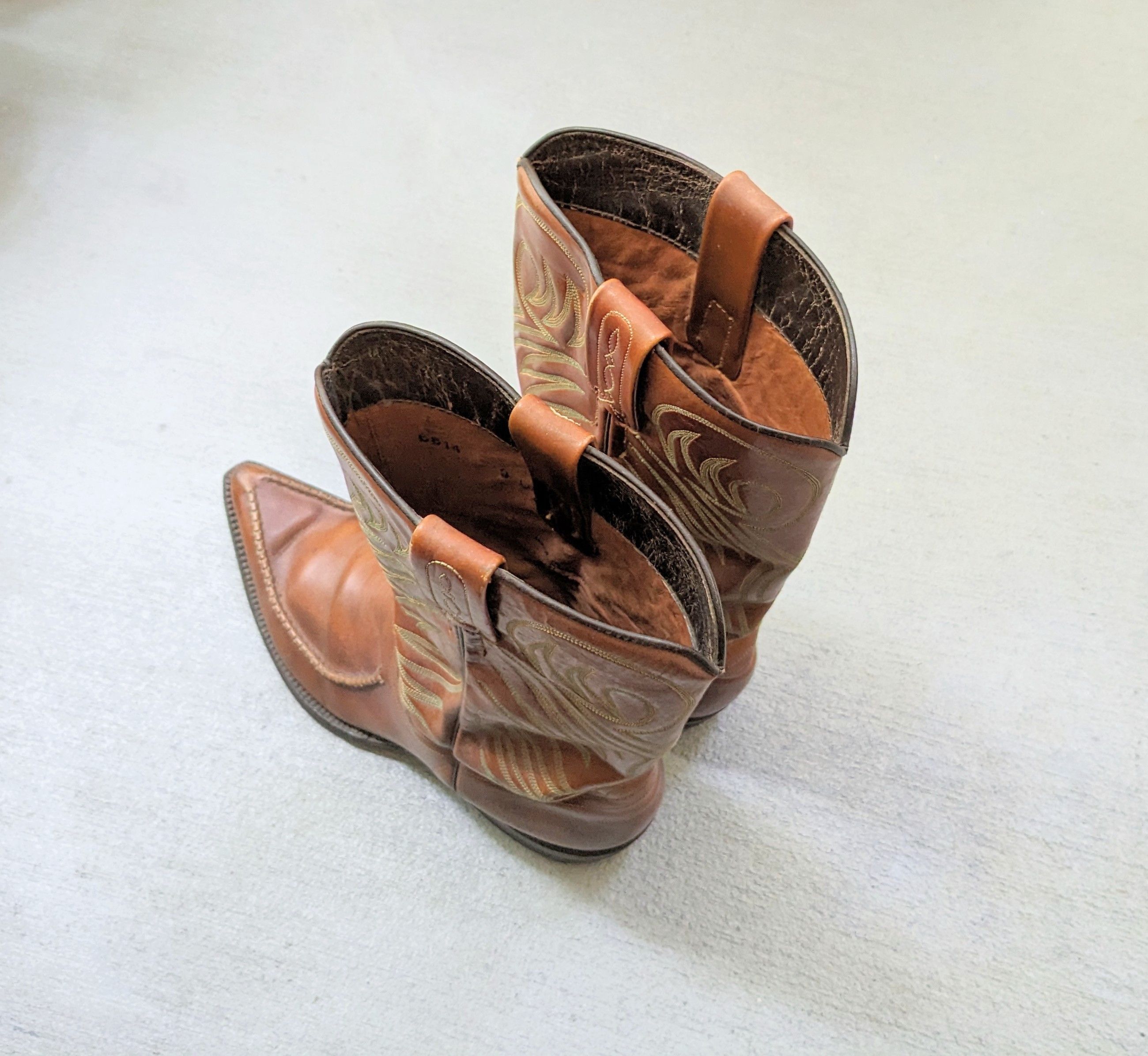 Genuine Leather Vintage Cowboy Boots Brown Size 9 Western Botas Size US 9 / EU 42 - 11 Thumbnail
