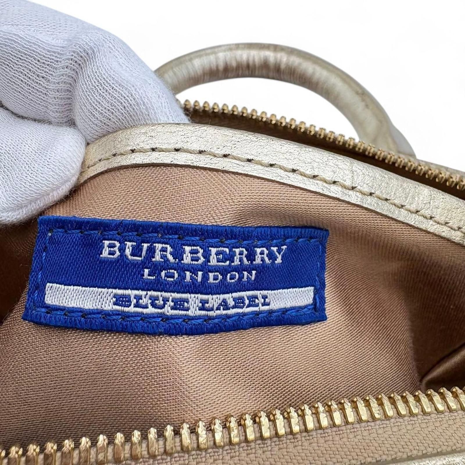Burberry Burberry - Gold Canvas Leather Handbag Size ONE SIZE - 9 Thumbnail