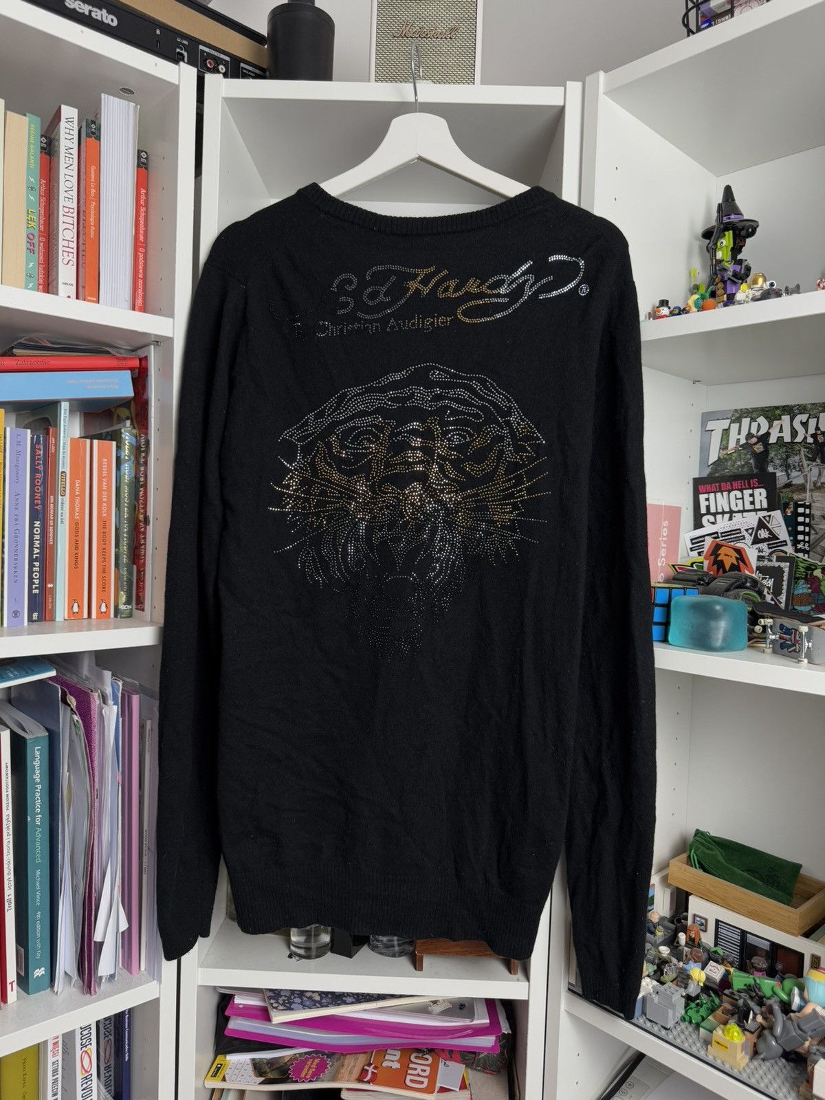 Christian Audigier × Ed Hardy × Vintage Vintage y2k Ed Hard big logo wool sweater L drain opium 00s Size US L / EU 52-54 / 3 - 1 Thumbnail