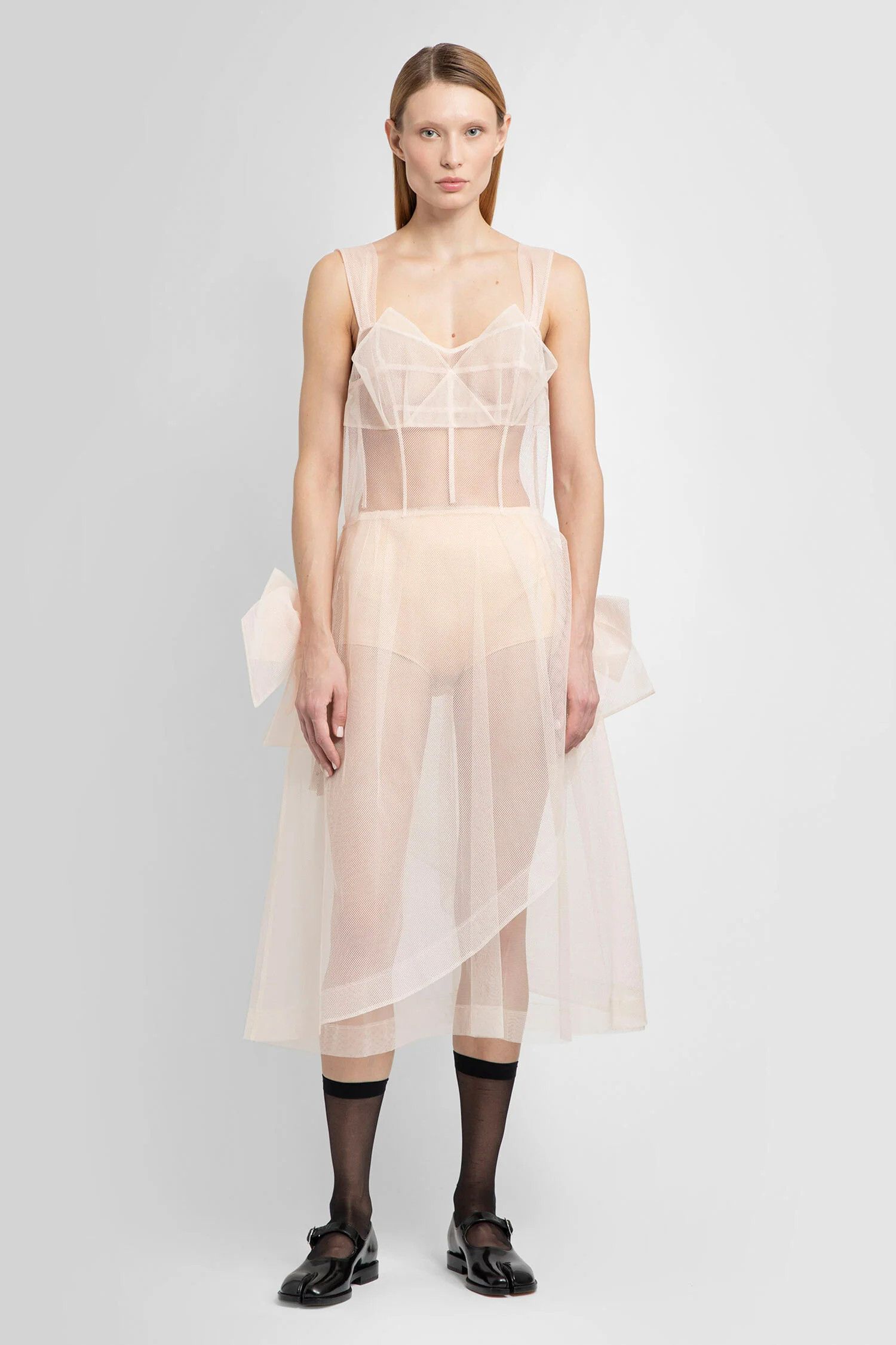 image of Maison Margiela O1W1Db10324 Midi Dress In White, Women's (Size Small)