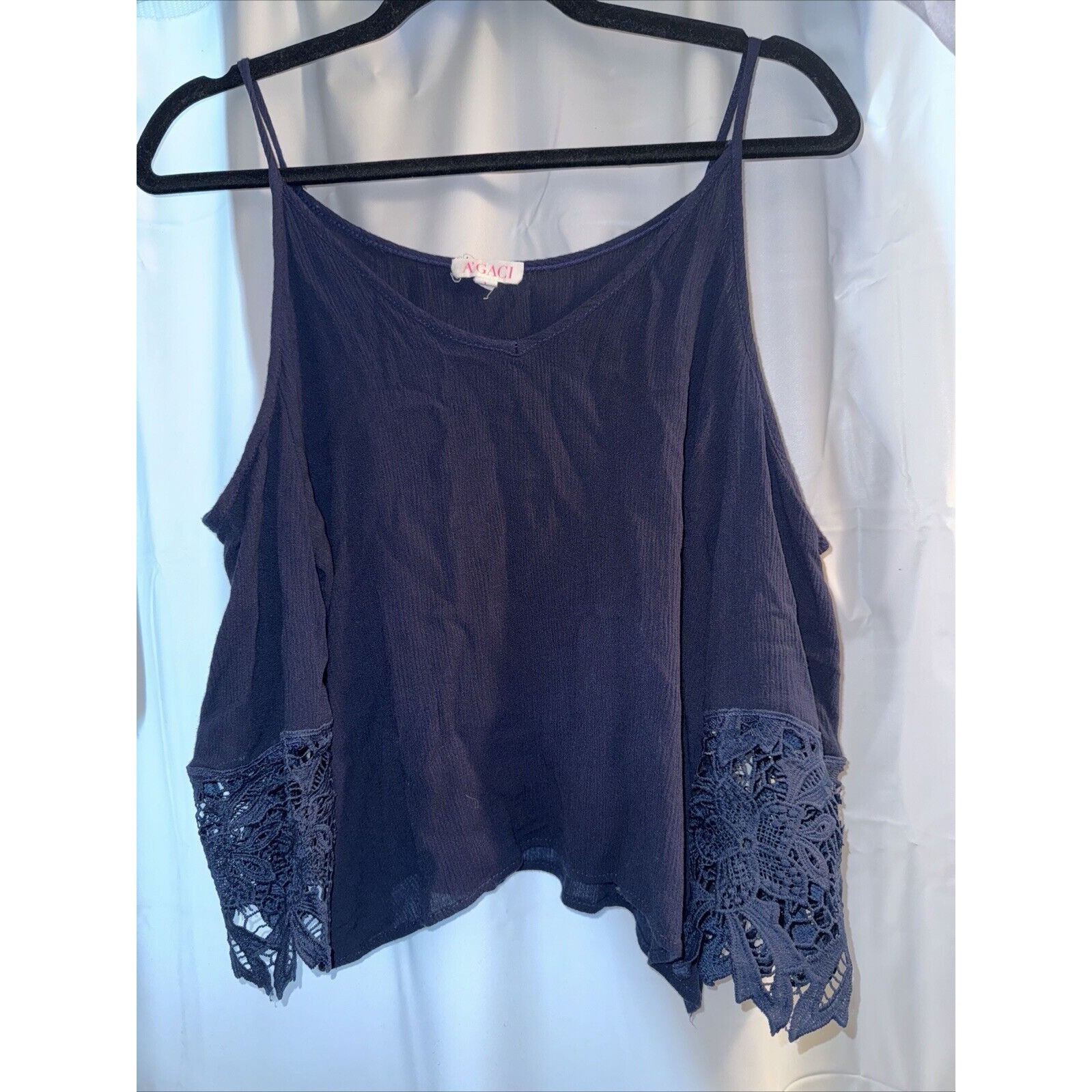Other Agaci Womens Large Blouse Shirt Top Blue Cold Shoulder Pullo Size L / US 10 / IT 46 - 8 Thumbnail