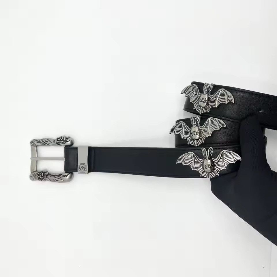 Leather Bat Stud PU Leather Belt Size ONE SIZE - 4 Thumbnail