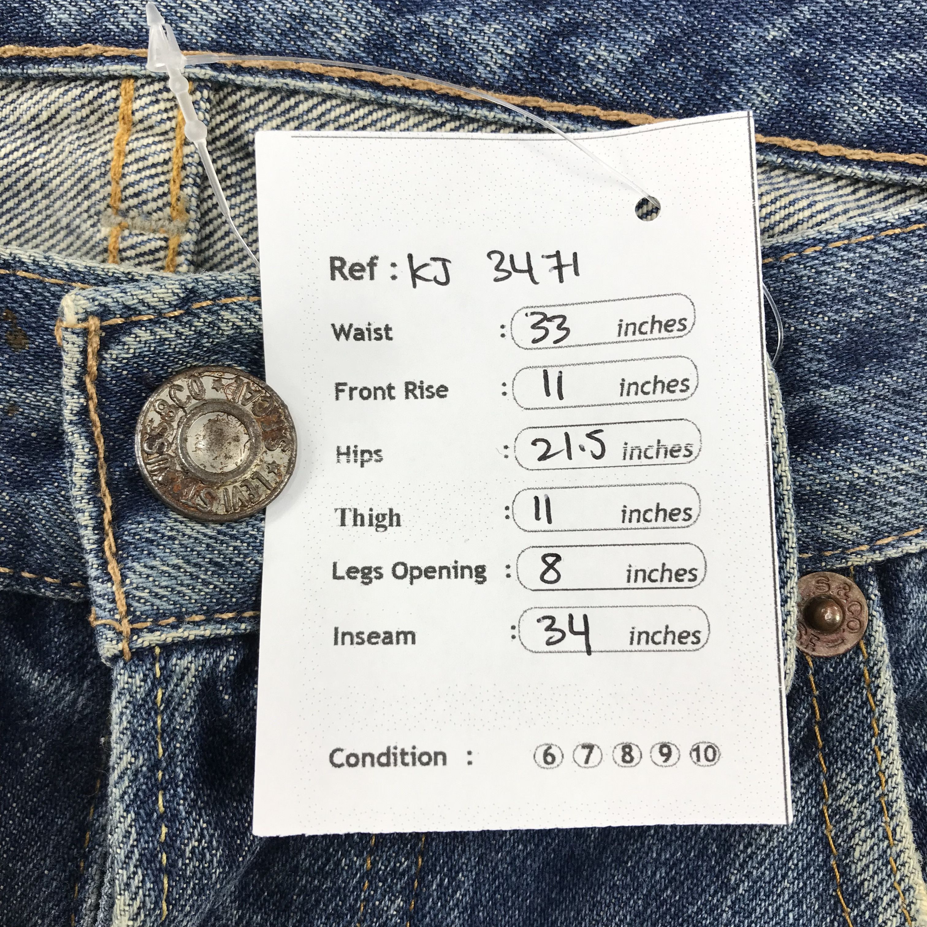Levi's Vintage Levis 501 Redline Sun Fade Distress Denim KJ3471 Size US 33 - 20 Thumbnail