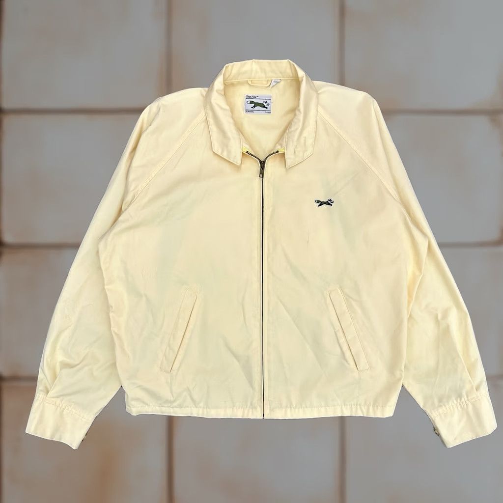 JCPenney VINTAGE JCPenny Yellow Jacket Fox Embroidery The Fox™ Green YKK Zipper 80s 90s Mens Size L / US 10 / IT 46 - 1 Thumbnail