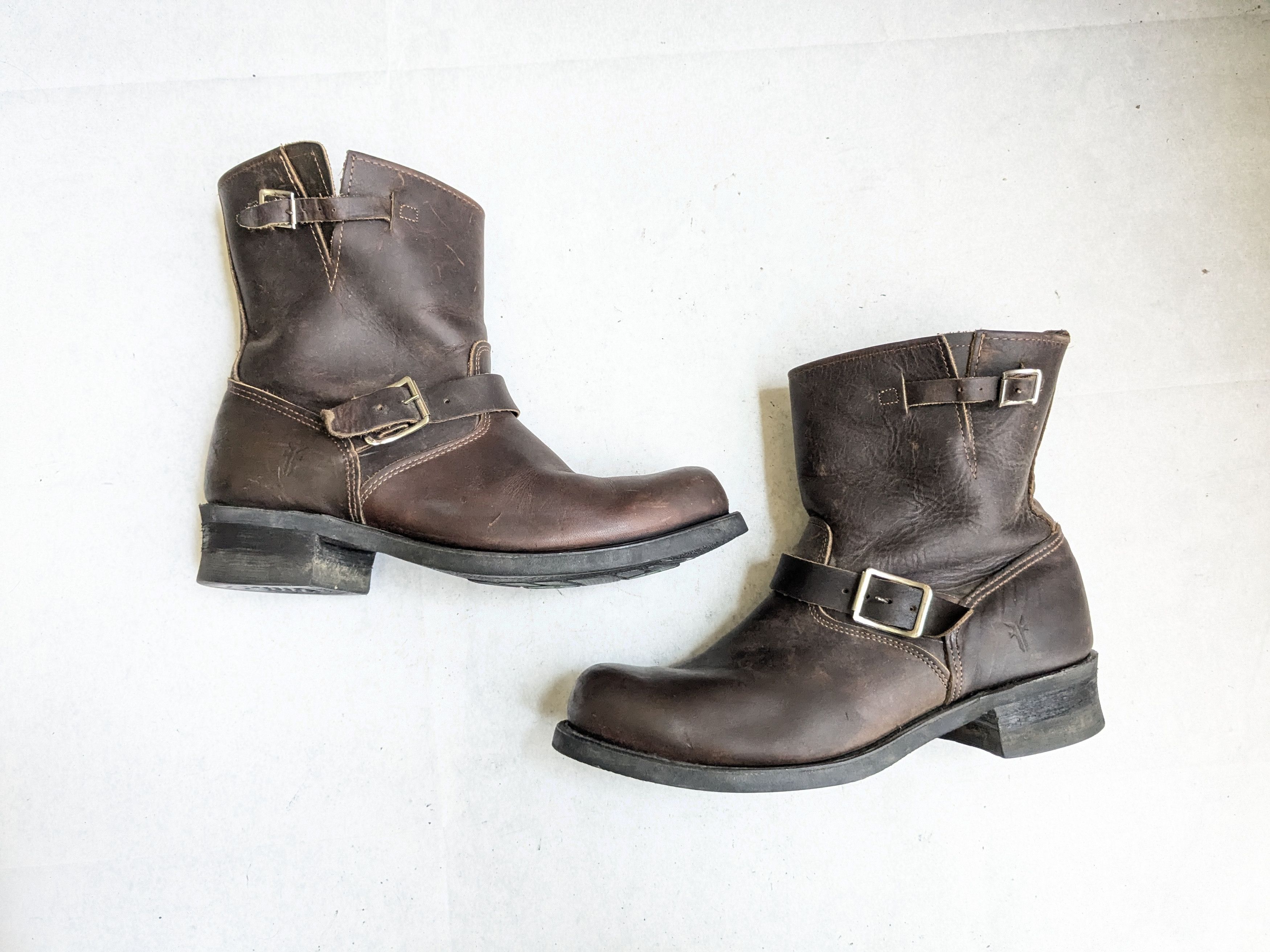 Frye Frye Engineer Boots Brown 12 M Leather Buckle Size US 12 / EU 45 - 1 Thumbnail