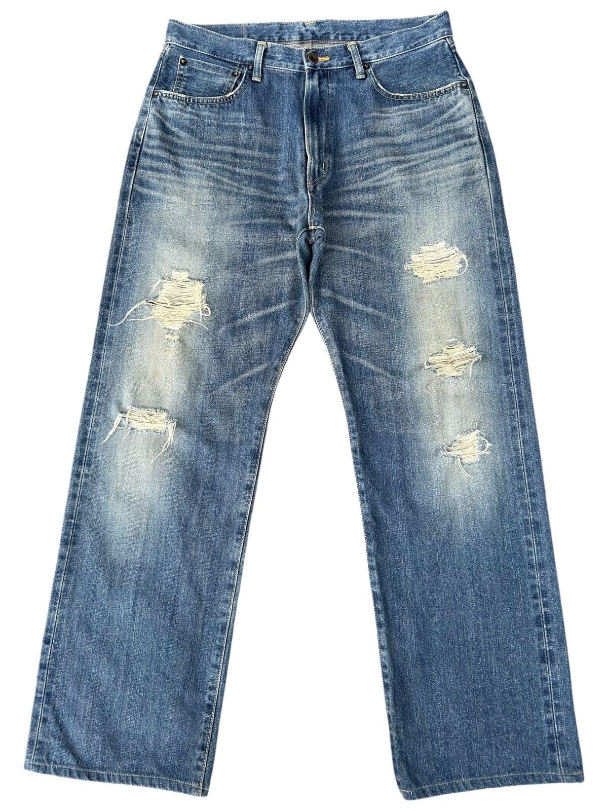 Kapital Vintage Edwin 505 Selvedge Distressed Denim Jeans Size US 34 / EU 50 - 1 Thumbnail
