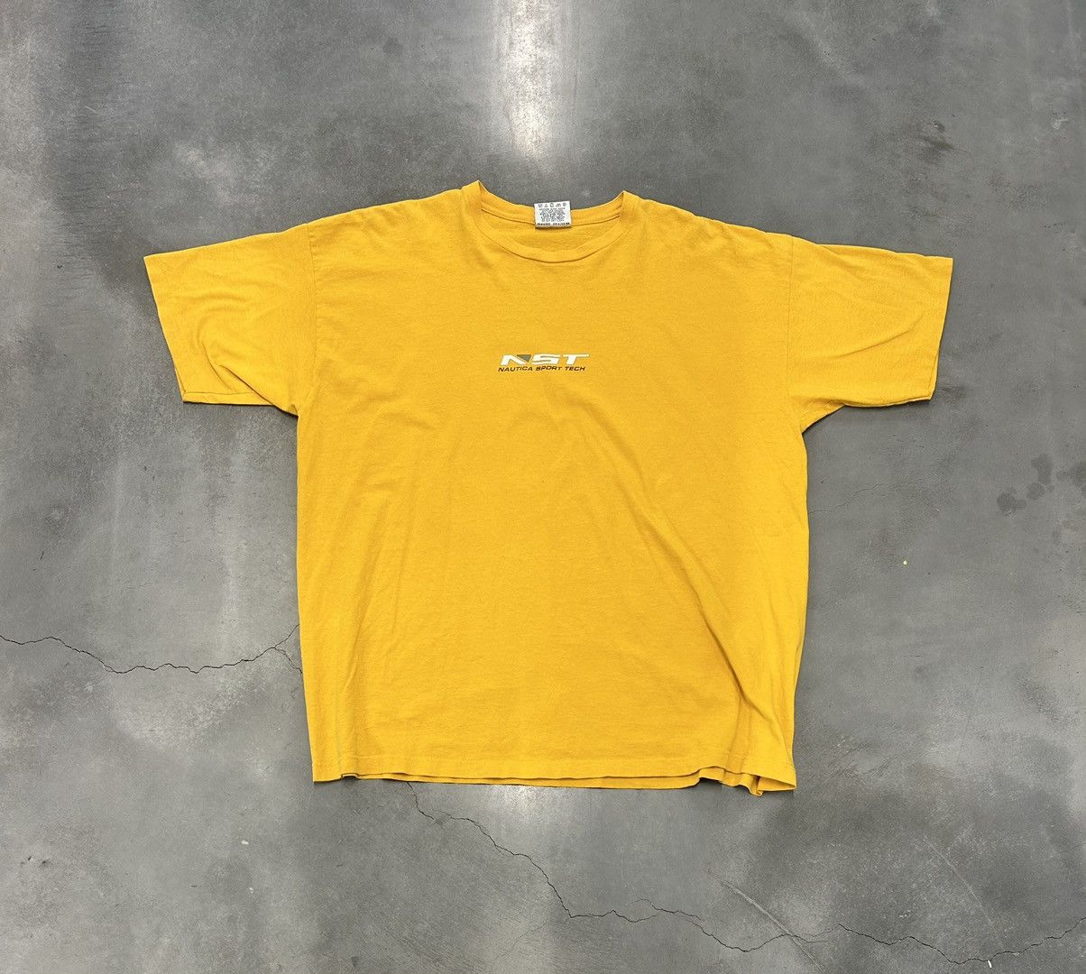Nautica × Vintage Vintage Nautica yellow and white sport tech tee sportswear Size US XXL / EU 58 / 5 - 1 Thumbnail