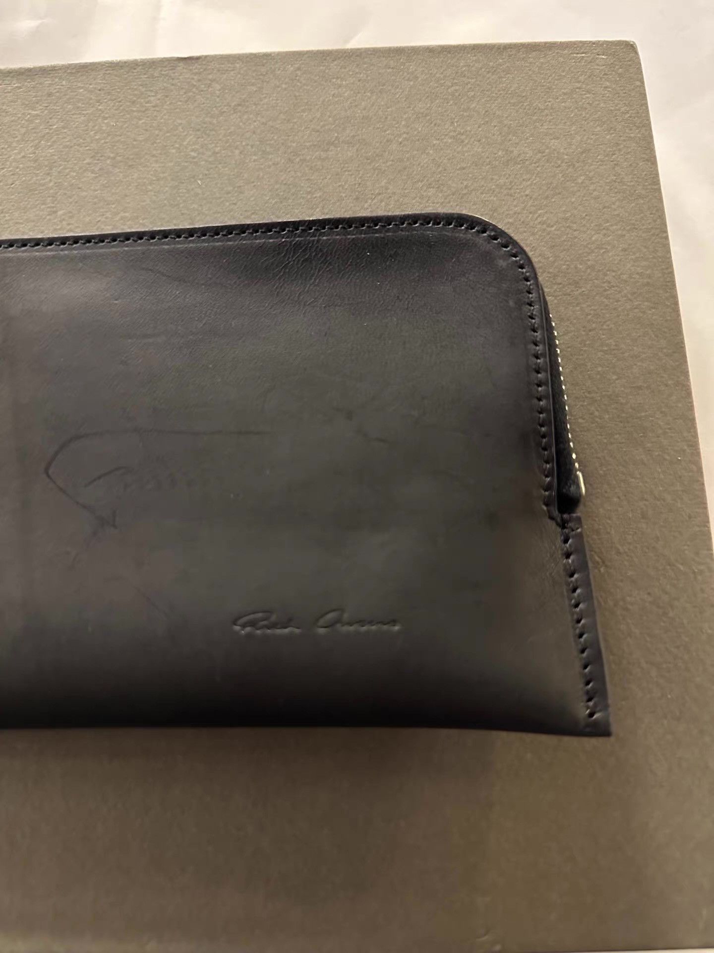 Rick Owens Rick Owens 15FW 'SPHINX' Black Zipped Wallet Bag Ｑ25 Size ONE SIZE - 4 Thumbnail