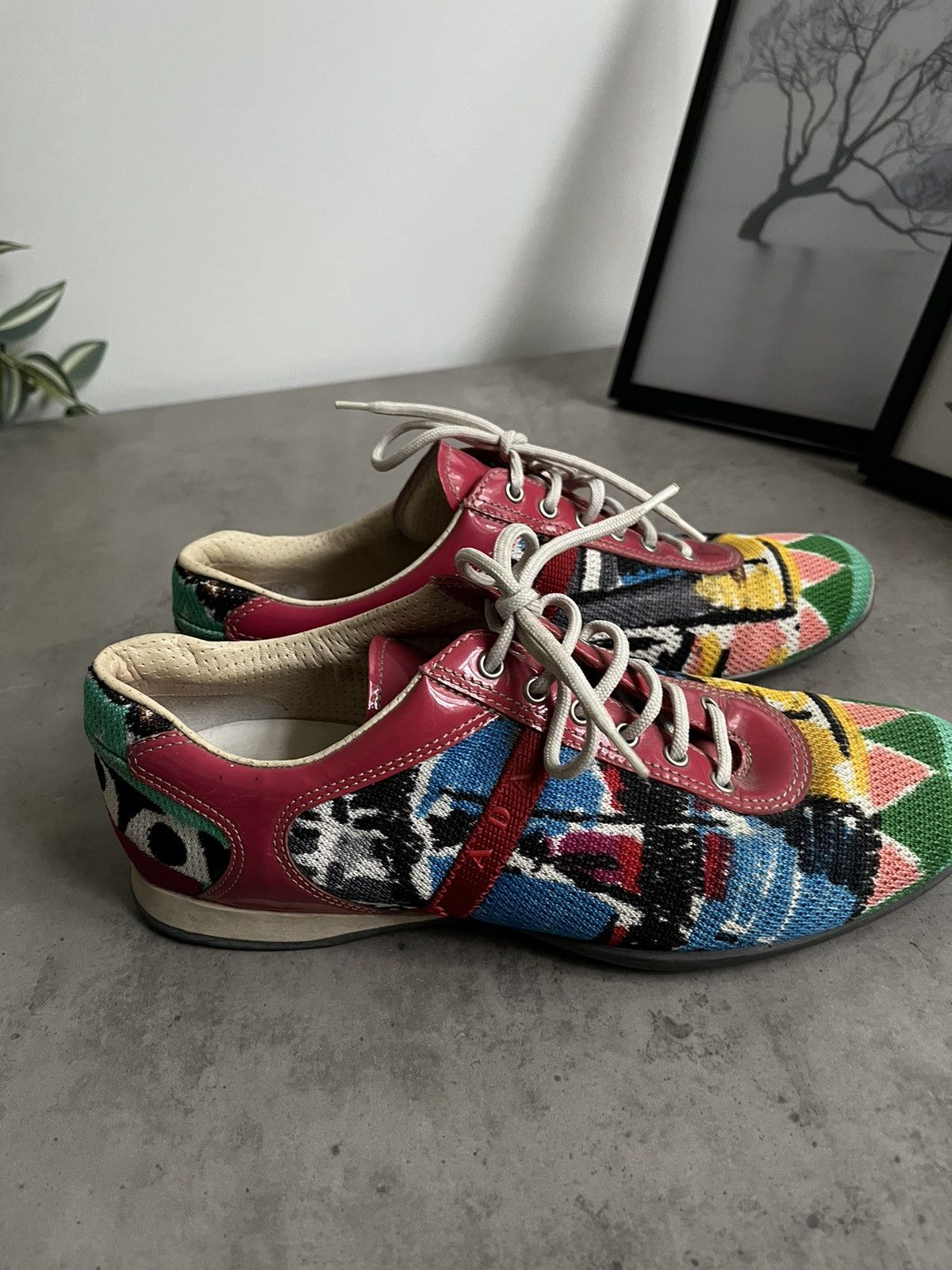 Prada Prada Sport Multicolor Fabric And Patent Leather Low Top Size US 6.5 / IT 36.5 - 4 Thumbnail