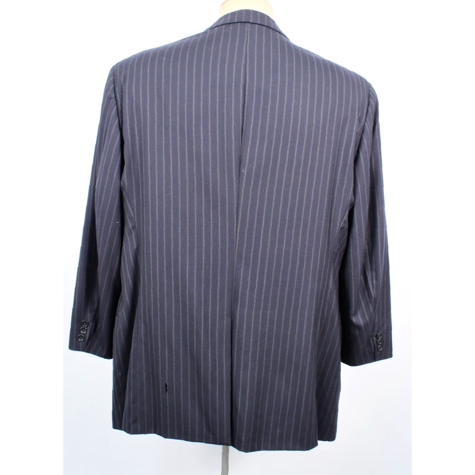 Armani VINTAGE Armani Suit Mens 2 PC Navy Blue Pinstripe Wool Wool 44R 48 Chest 44 Regular Mens Size 44R - 4 Thumbnail