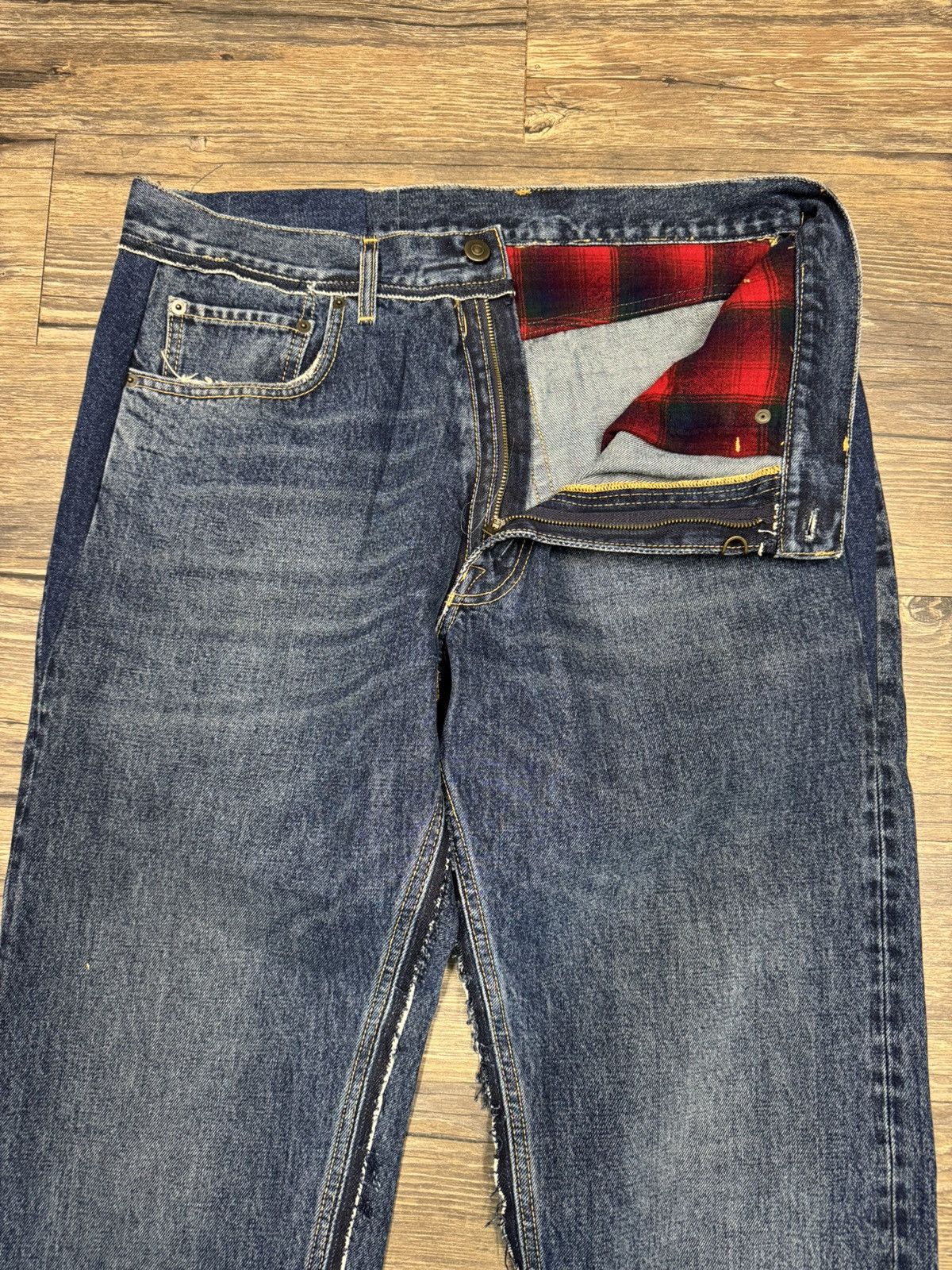 Maison Margiela × Pendleton Maison Margiela x Pendleton Yoke Detail Tapered Jeans Size US 29 - 2 Thumbnail