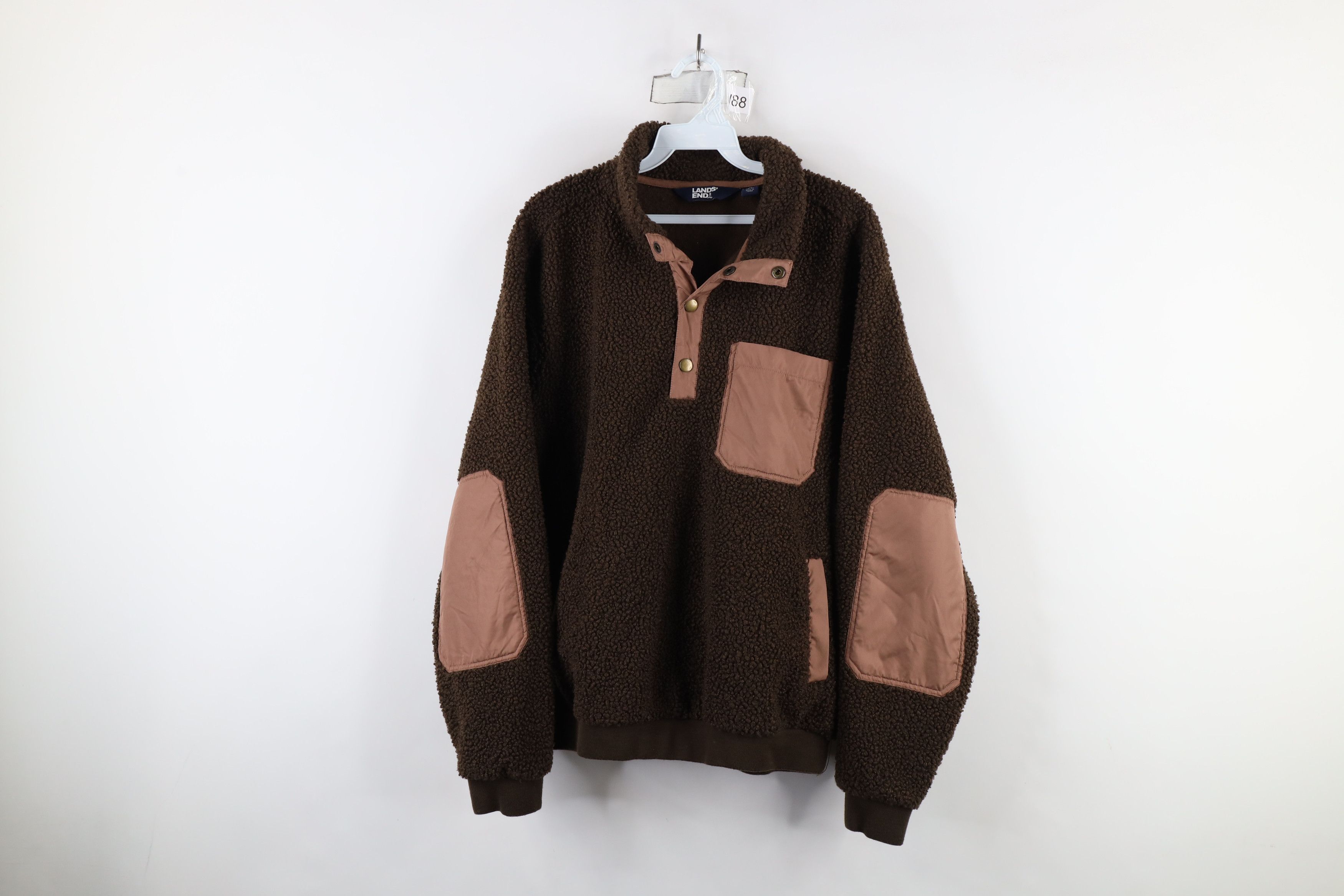 Lands' End × Vintage Vintage Lands End Pile Fleece Snap Button Pullover Sweater Size US M / EU 48-50 / 2 - 1 Thumbnail