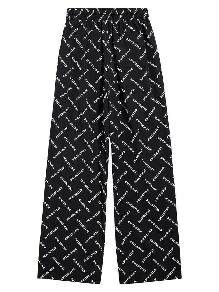 Balenciaga o1la1rc1a0226 Bal Diagonal Allover Pyjama Pants In Black Size US 28 / EU 44 - 2 Thumbnail