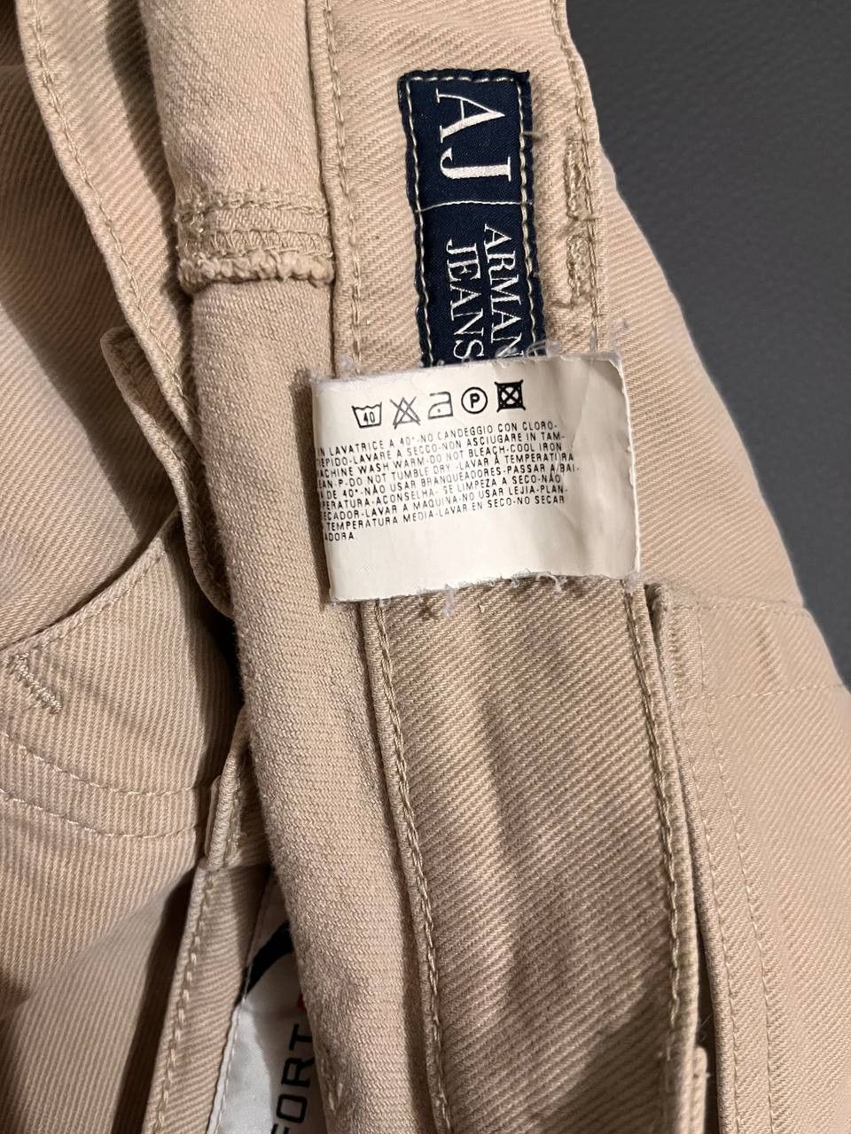 Designer × Giorgio Armani Vintage Armani Jeans Metal Logo Brown Denim Pants Beige Size US 34 / EU 50 - 5 Thumbnail