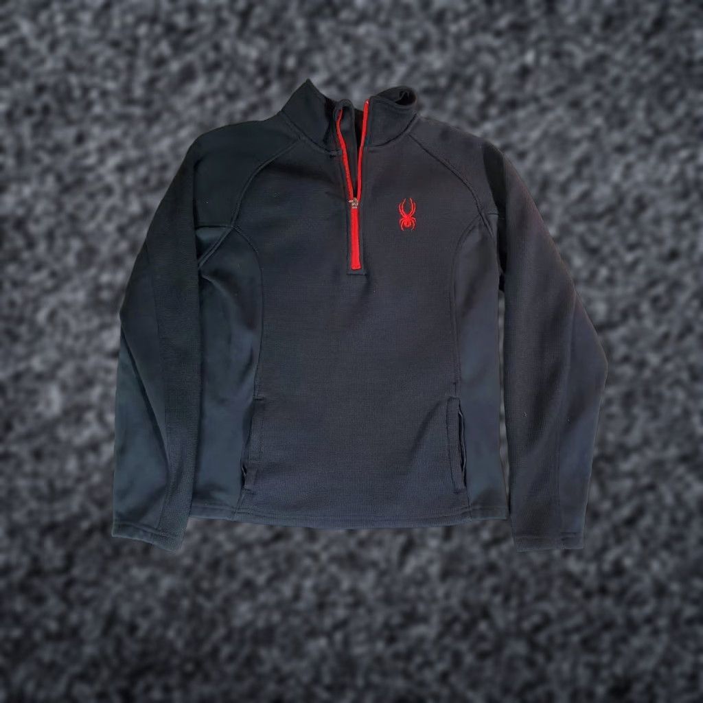 Spyder Spyder Signature Men's Size Small Black & Red Knit 1/4 Zip Pullover Ski Sweater Size US S / EU 44-46 / 1 - 1 Thumbnail