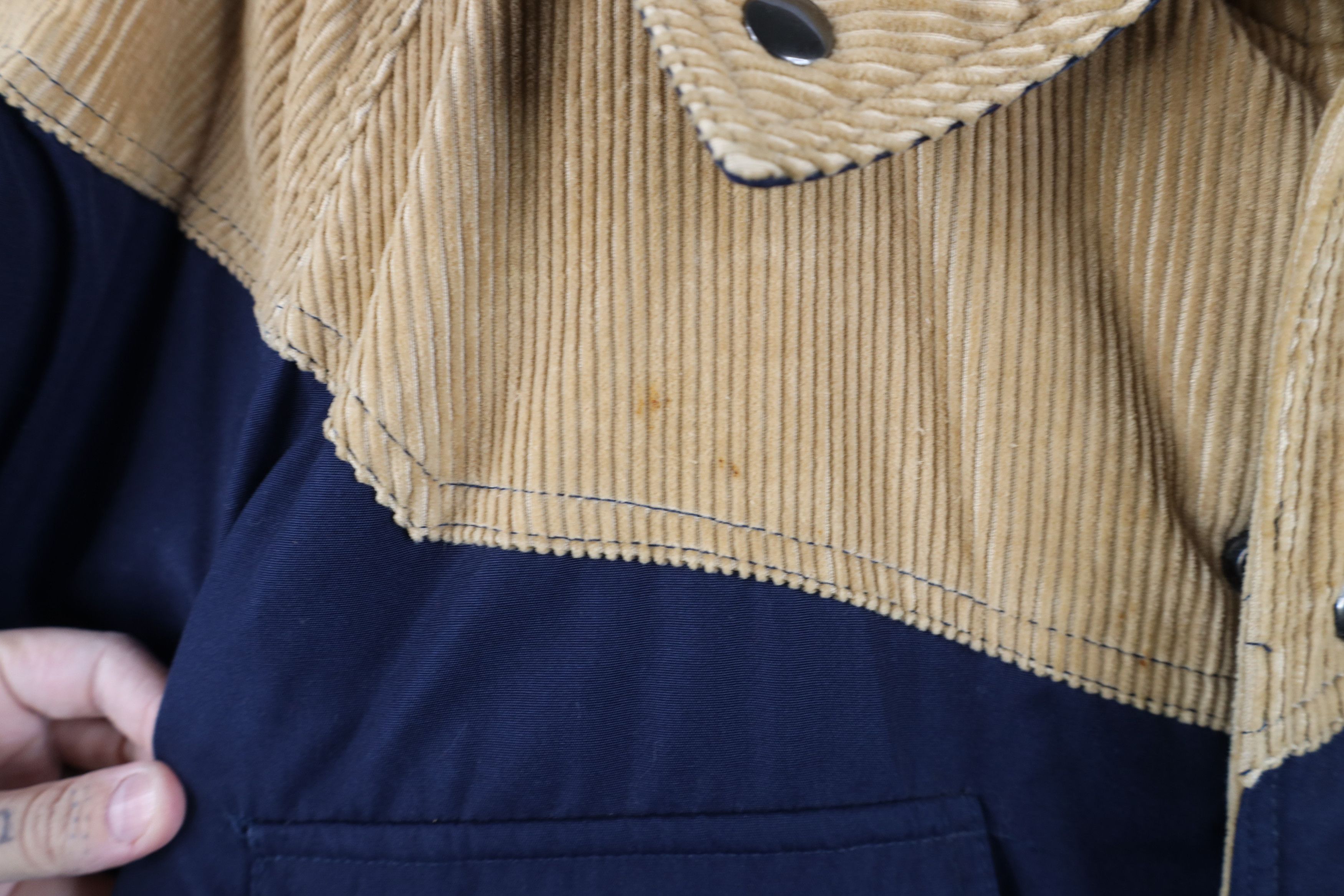 Vintage Vintage 90s Streetwear Corduroy Puffer Parka Jacket Blue Size US L / EU 52-54 / 3 - 6 Thumbnail