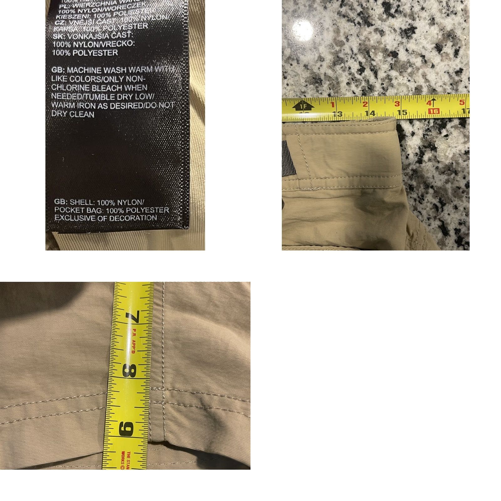 The North Face VINTAGE The North Face Men's Cargo Shorts 29 Inch Waist Tan Microfiber 9 Inch Inseam Outdoor Travel Size US 29 - 8 Thumbnail