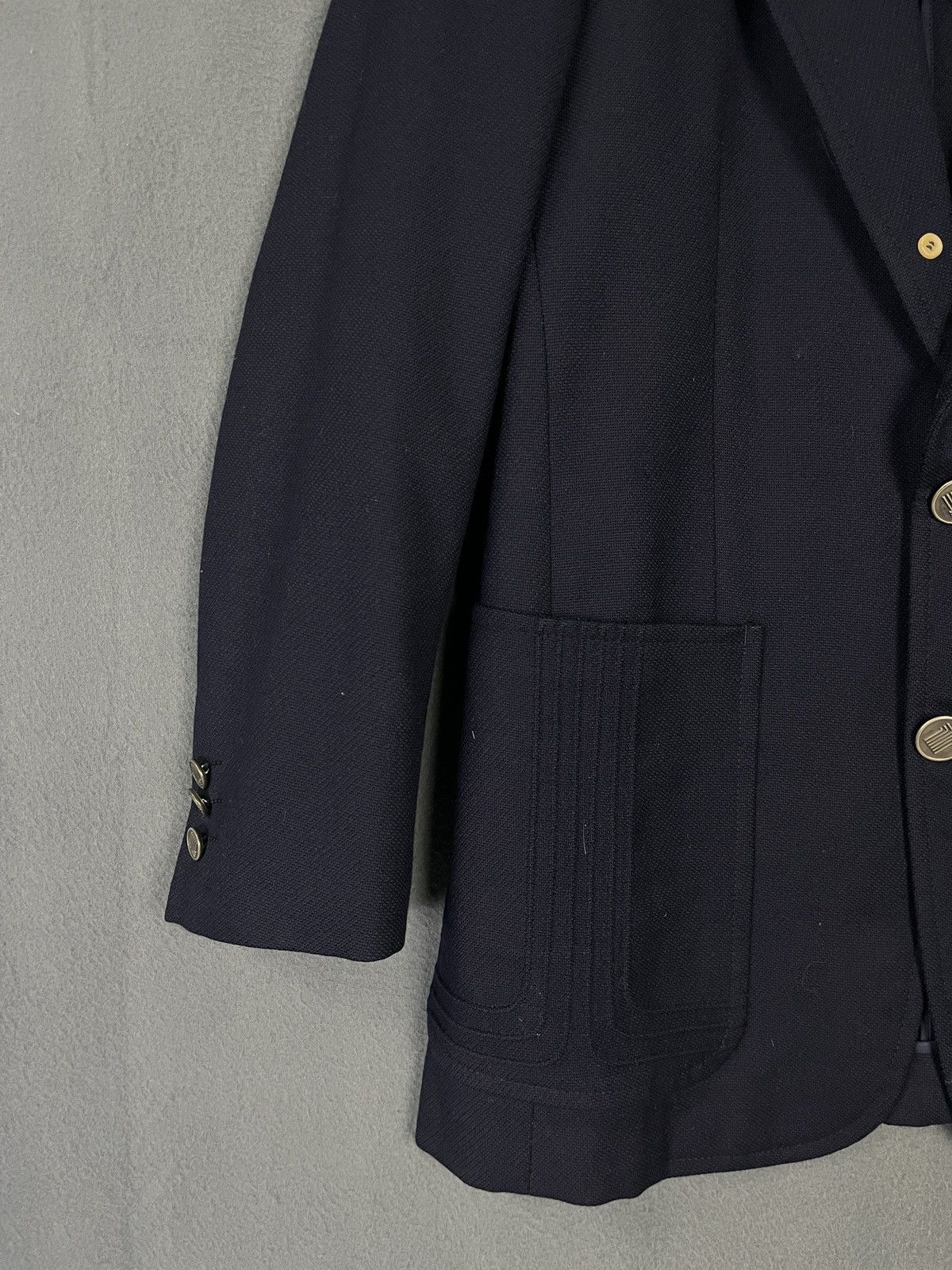 Lanvin × Vintage Lanvin Wool Coat Blazer Navy Blue Size S / US 4 / IT 40 - 4 Thumbnail