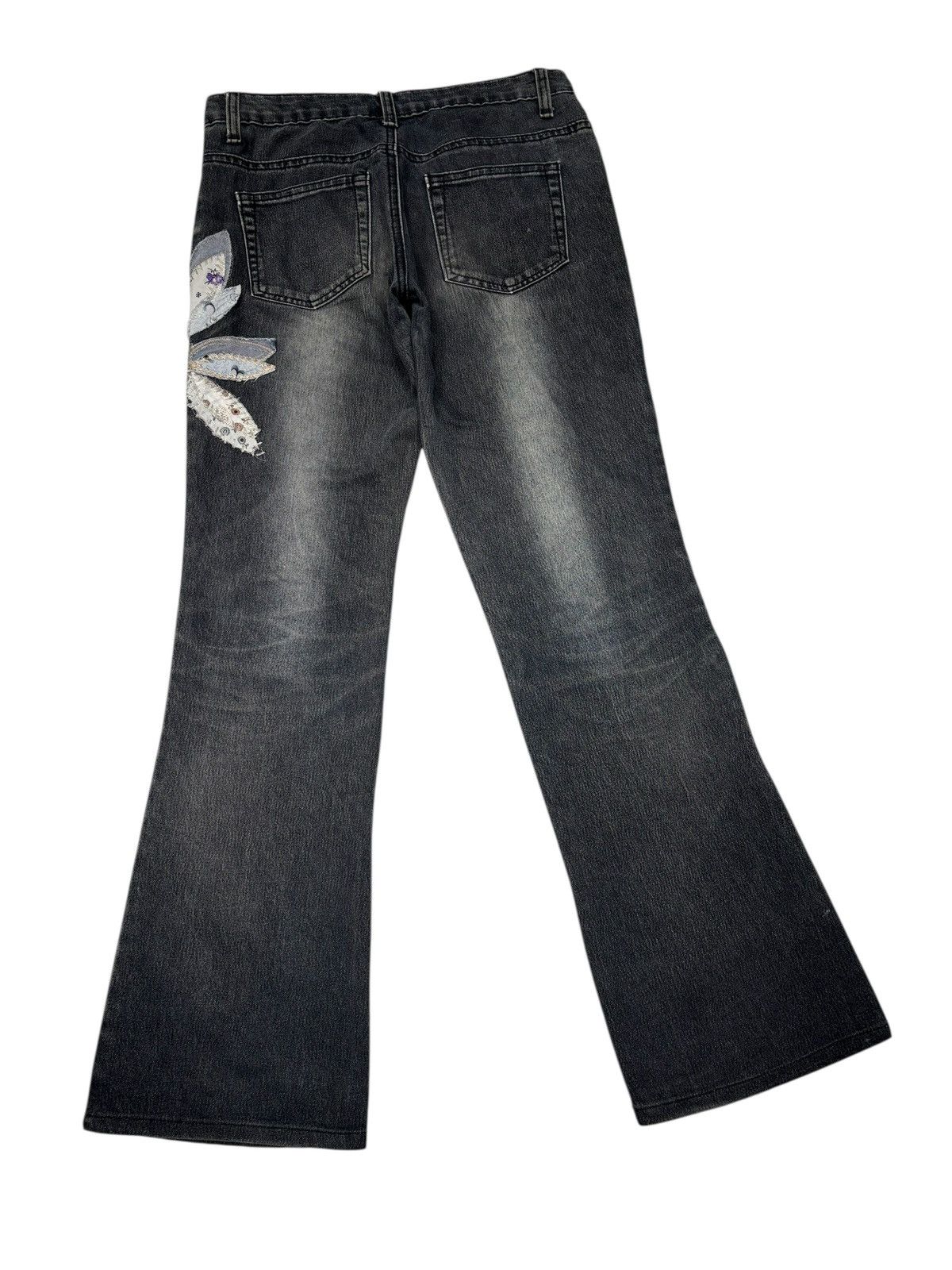 If Six Was Nine ARTISAN FLORAL EMBROIDERED FLARE JEANS Size 28" / US 6 / IT 42 - 4 Thumbnail