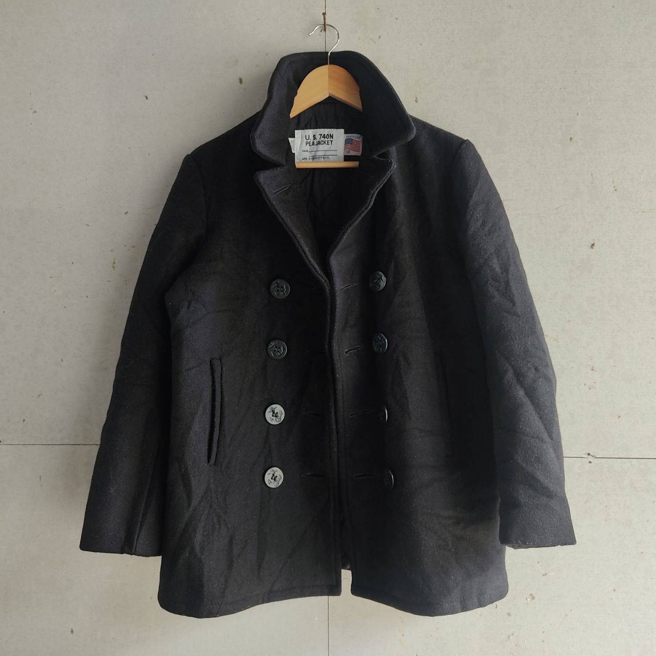 Schott × Vintage Vintage 90s Schott US Navy 740N Wool Pea Jacket Size US XS / EU 42 / 0 - 3 Thumbnail
