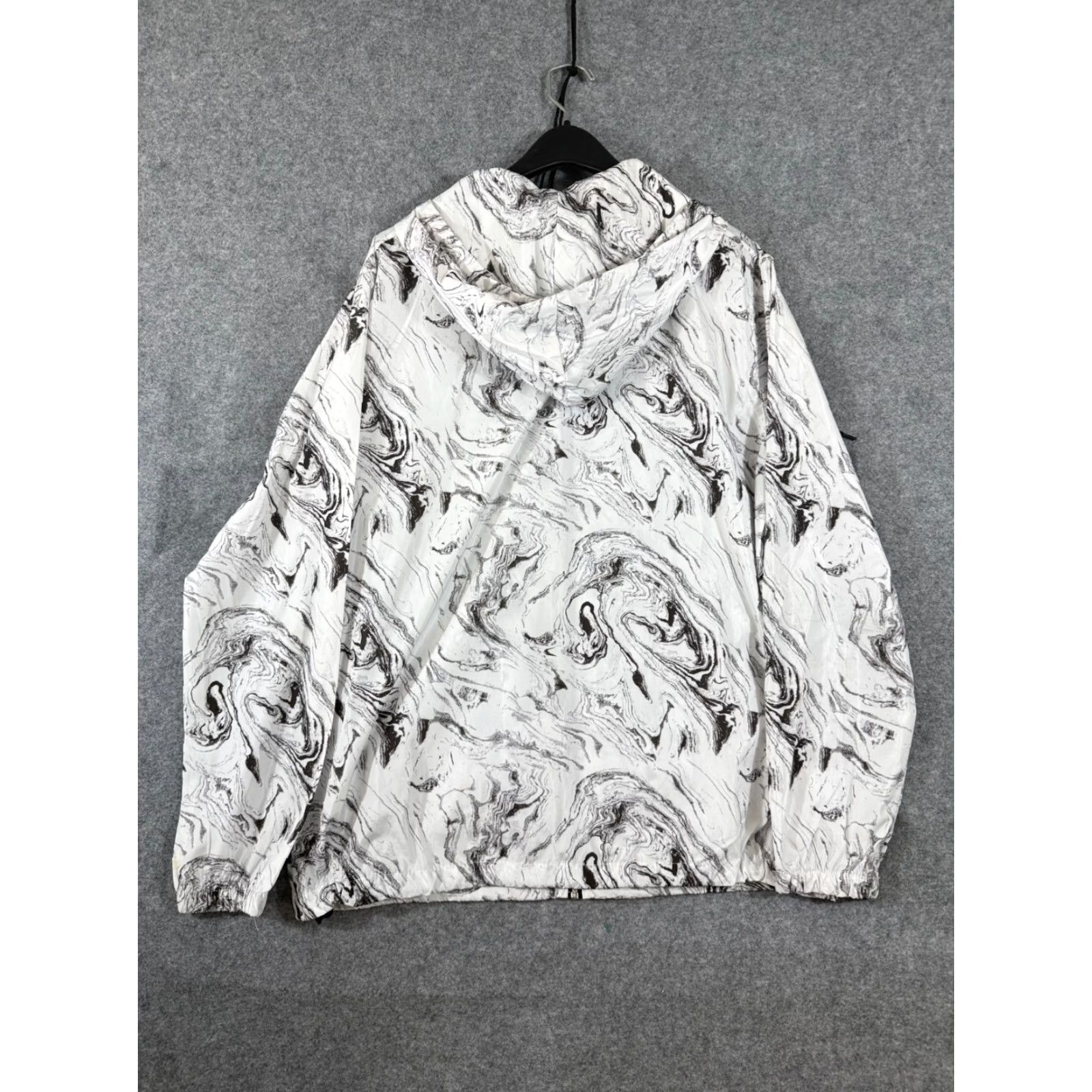 Vintage Beautiful Giant Windbreaker Jacket Mens L White Marble Print Hooded Zip Up NWOT Size US L / EU 52-54 / 3 - 7 Thumbnail