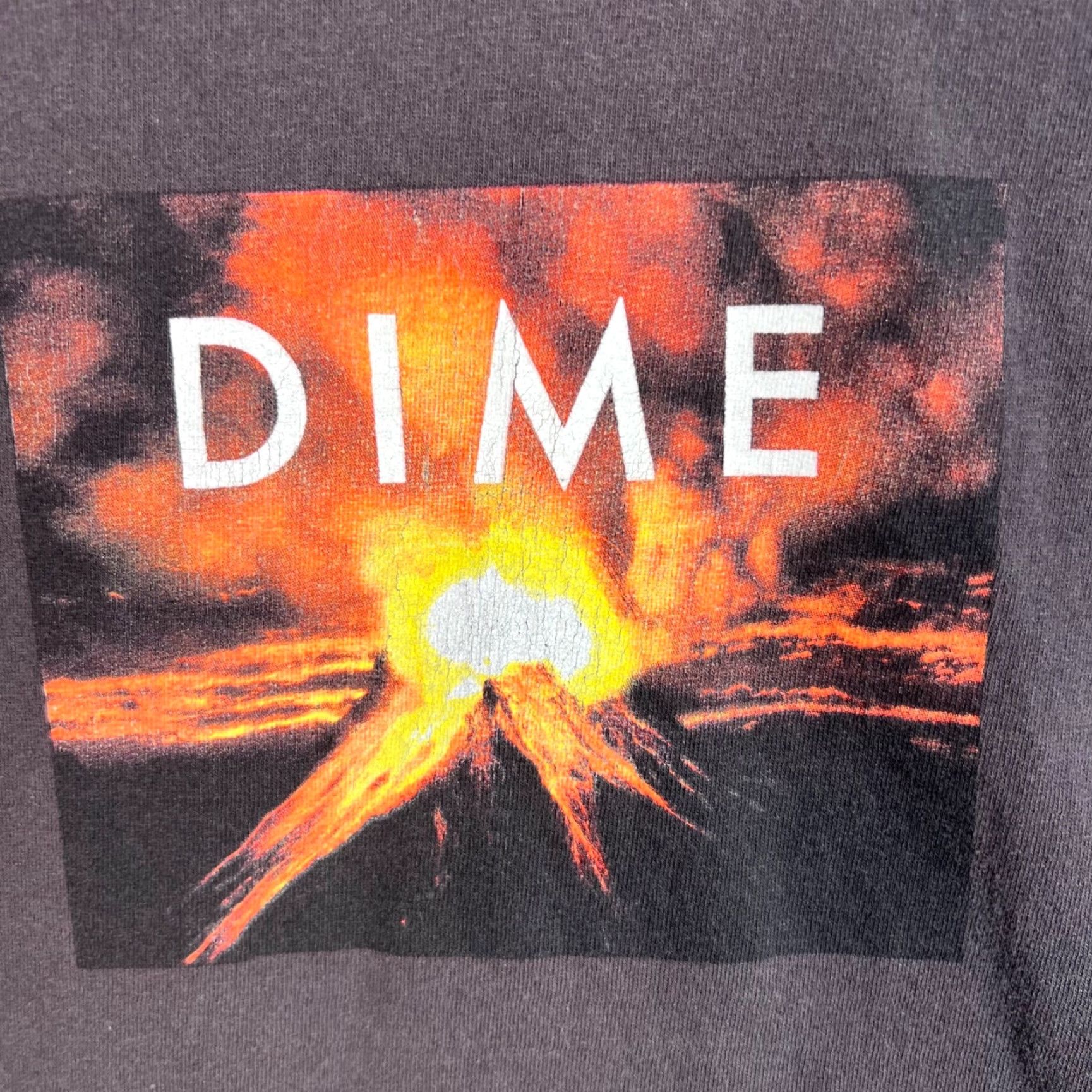 Dime Dime Skateboarding T-Shirt Mens Large Dark Grey Volcano Graphic 100% Cotton Shirt Short Sleeve Crew Neck Logo Vintage: No Size US L / EU 52-54 / 3 - 7 Thumbnail