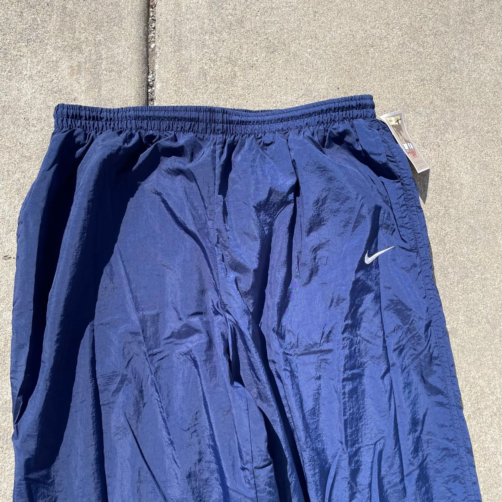 Nike Vintage Nike Track Pants Nylon Joggers Blue Swoosh 90s Y2K Size US 30 / EU 46 - 2 Thumbnail