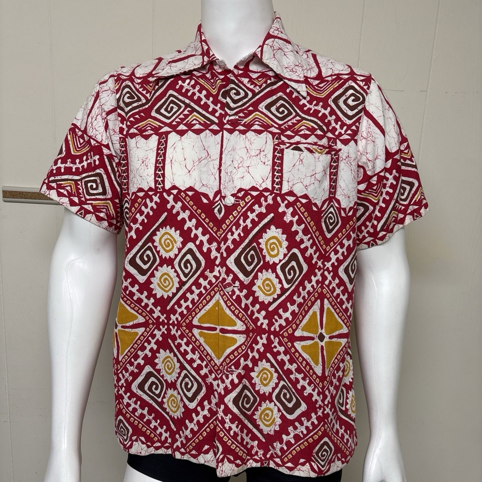 Other Vintage 70s Hawaiian Shirt Mens M Mid Century Tiki Button Up Size US M / EU 48-50 / 2 - 13 Thumbnail