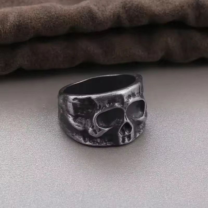 Jewelry Stainless Steel Skull Punk Ring Size ONE SIZE - 3 Thumbnail