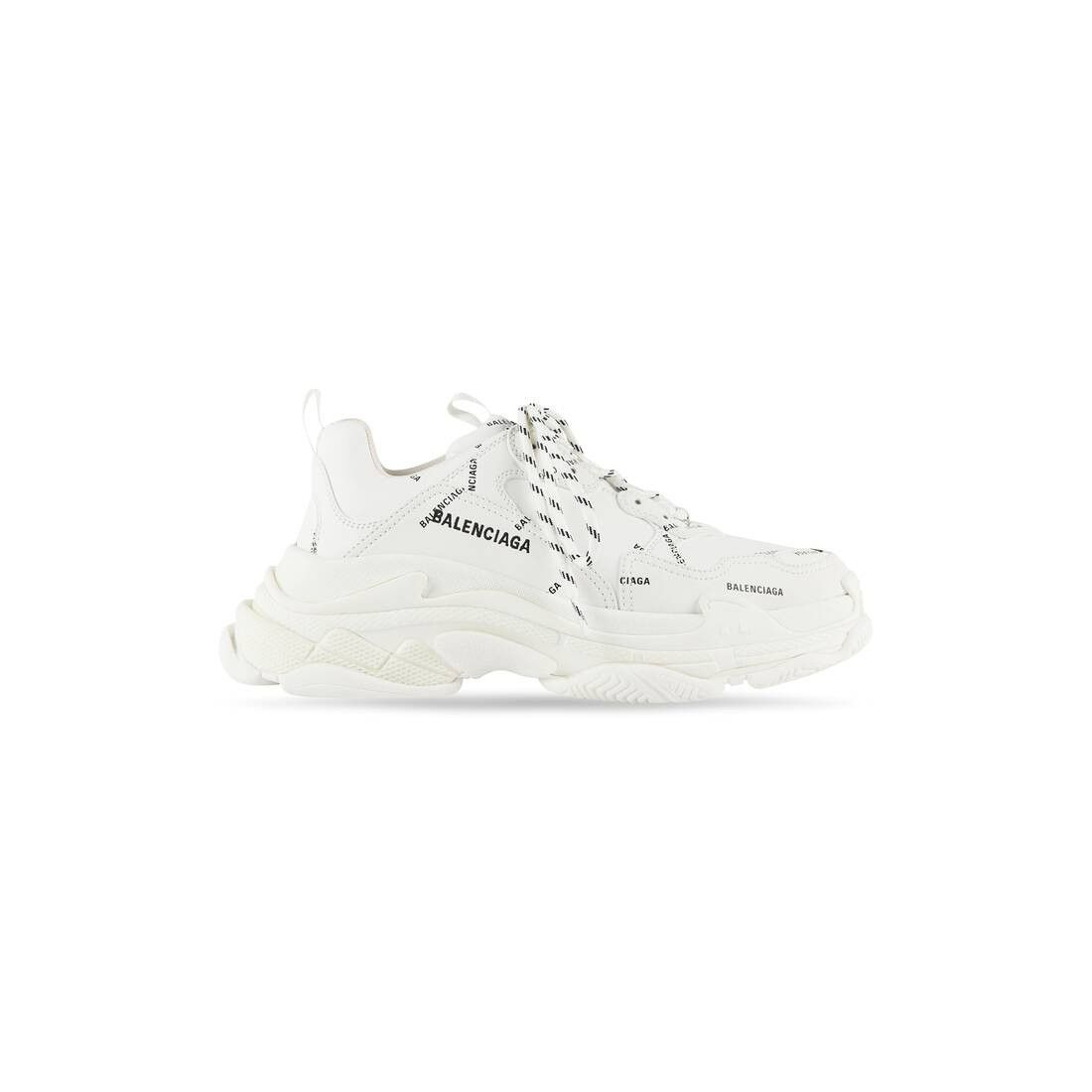 Balenciaga o1srvl11e0225 Triple S Sneakers Allover Logo in White Size US 10 / EU 43 - 1 Thumbnail