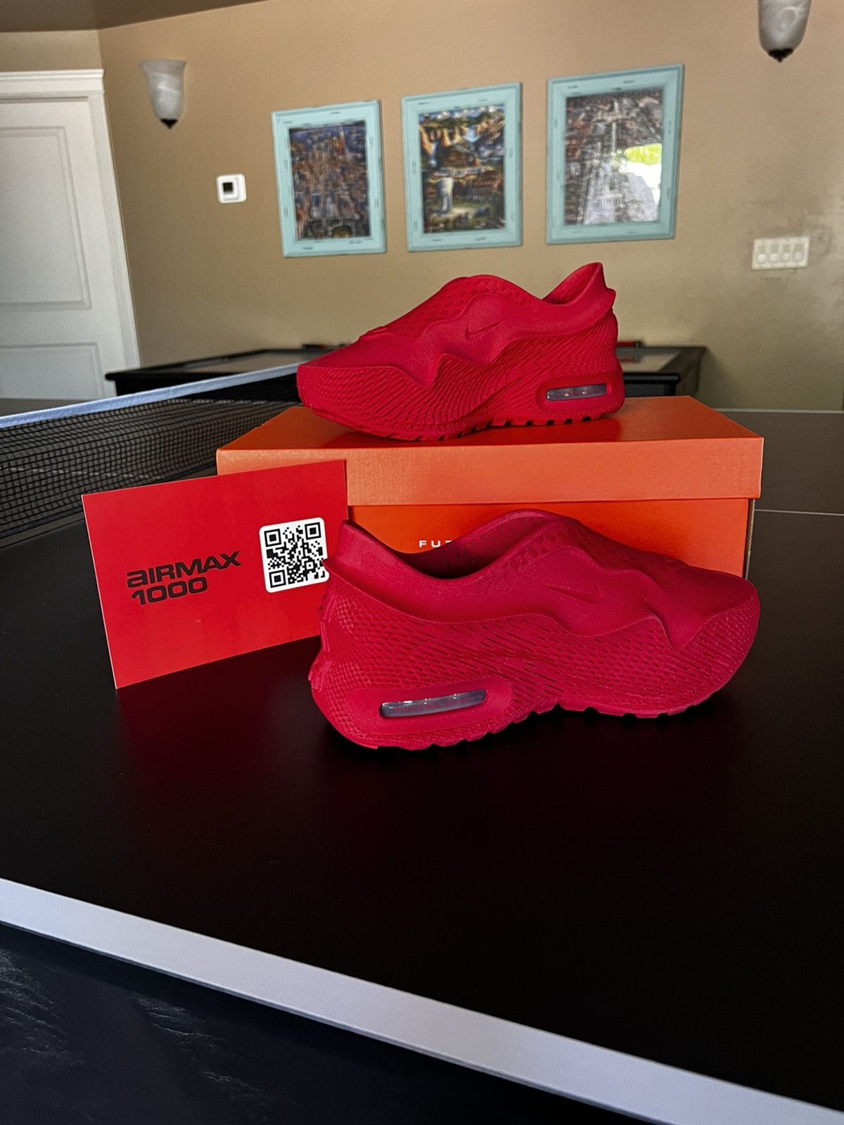 Nike 3D Printed Nike Air Max 1000 Red (Exclusive) Zellerfeld Size US 8 / EU 41 - 3 Thumbnail