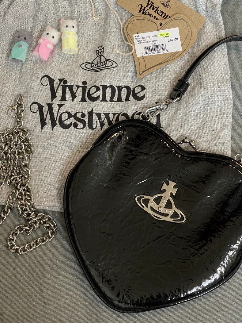 Vivienne Westwood Vivienne Westwood Heart Oil Wax Leather Bag - dmc Size ONE SIZE - 1 Thumbnail