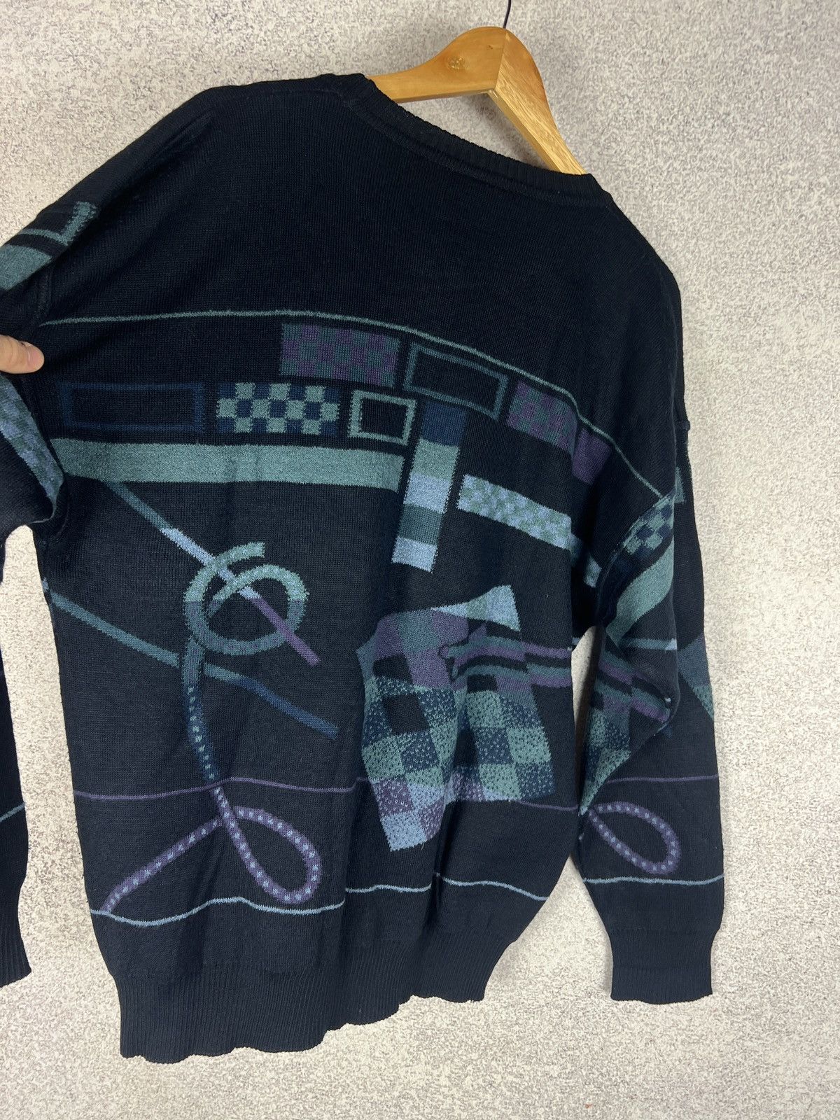 Vintage Vintage Monello Abstract Pattern Lana Wool Sweater Size US L / EU 52-54 / 3 - 6 Thumbnail