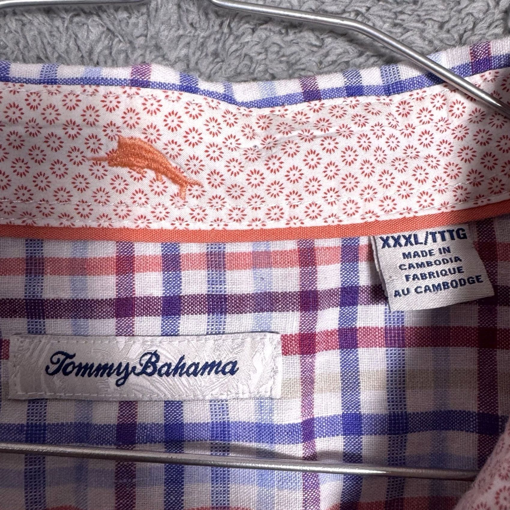 Tommy Bahama Tommy Bahama Shirt Mens 3XL XXXL Linen Flip Cuff Blue Check L/S Size US XXL / EU 58 / 5 - 5 Thumbnail