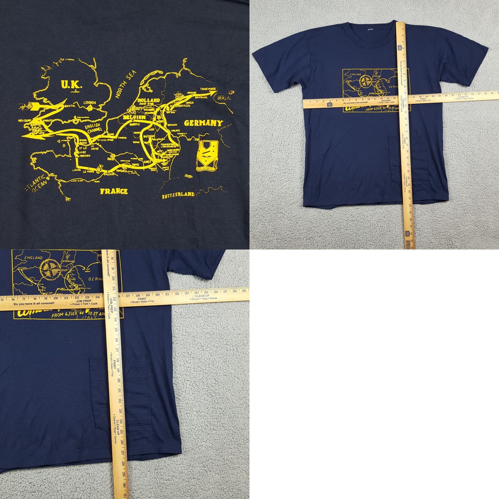 Vintage 60s 70s Combat Trail of the 137th Souvenir WWII Military War Men's Large T Shirt Size US L / EU 52-54 / 3 - 8 Thumbnail