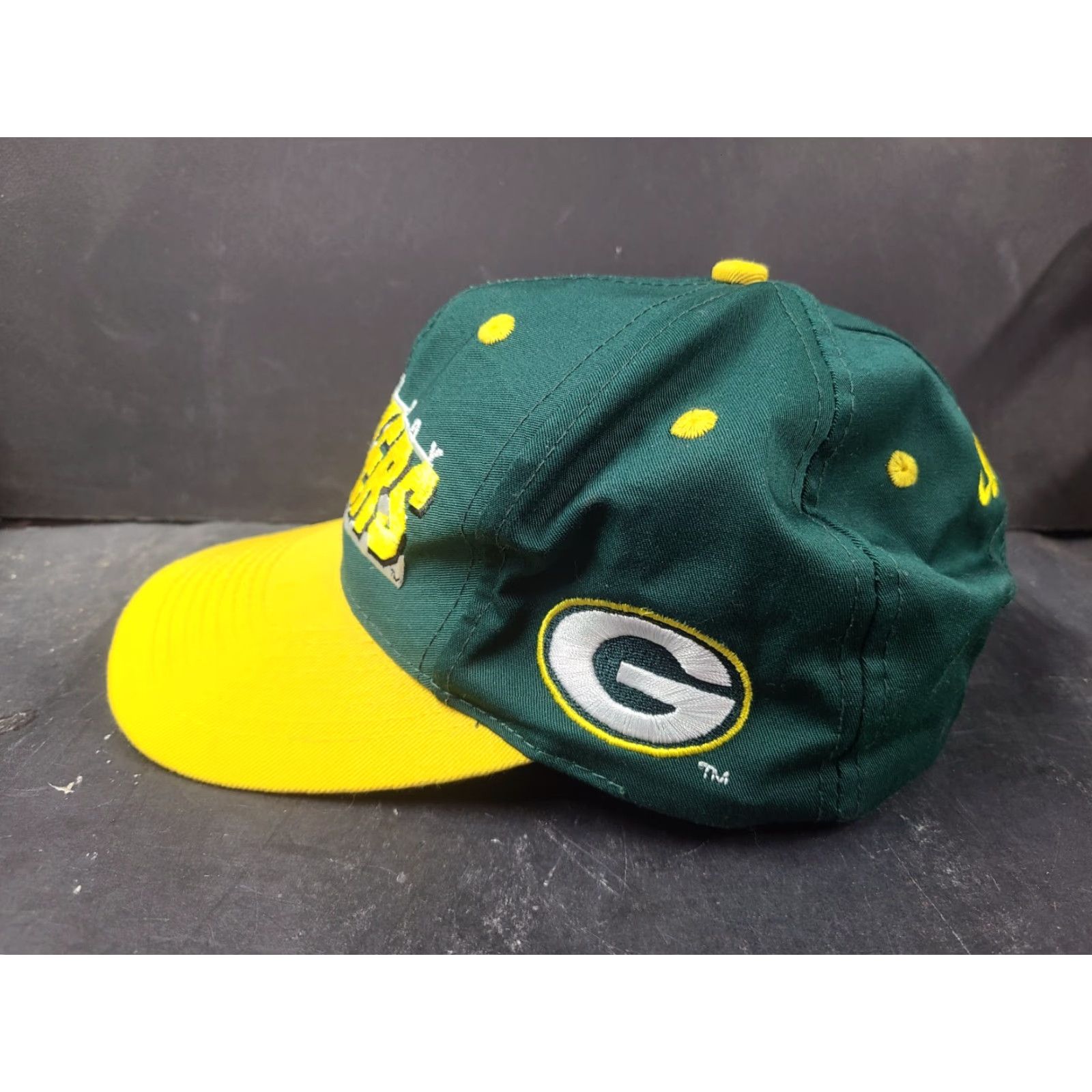 Logo Athletic VINTAGE Green Bay Packers Logo Athletic 90s Snapback Hat Cap Men One Size Green Adjustable Breathable Lightweight Stadium Casual Workwear WW2 Size ONE SIZE - 4 Thumbnail