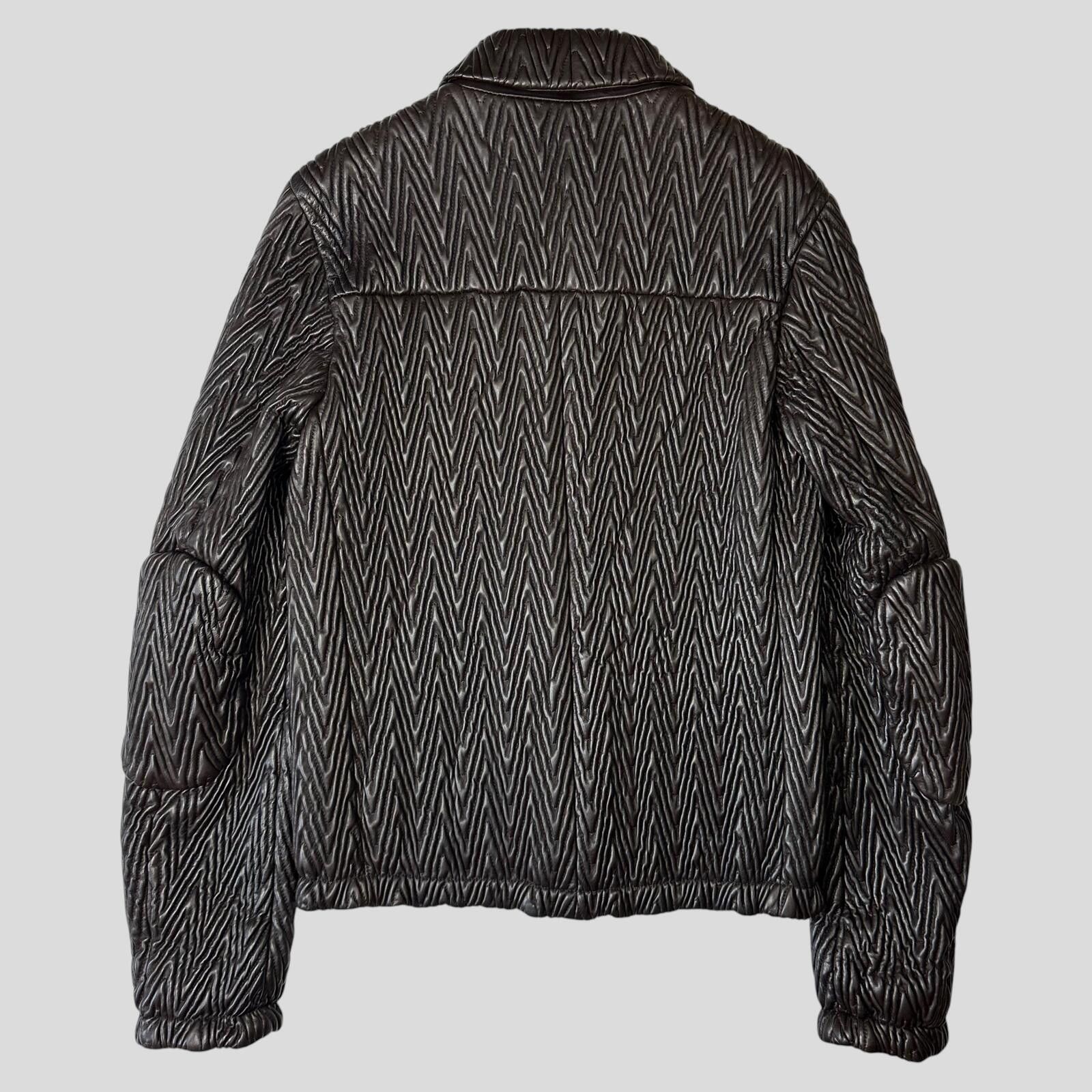 Prada Prada Milano 2006 Runway 3D Ruched Leather Zigzag Jacket - M Size US M / EU 48-50 / 2 - 3 Thumbnail