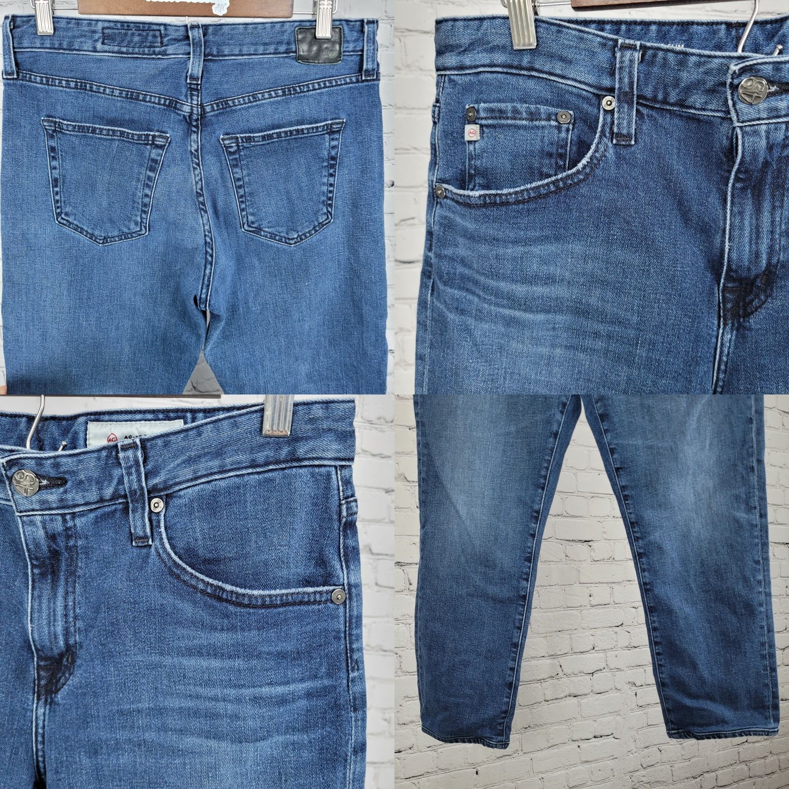 Denime VINTAGE Adriano Goldschmied Blue Denim Ex Boyfriend Slouchy Slim Jeans 29 Regular Blue 90s Womens Jeans AG Adriano Goldschmied Size 29" - 8 Thumbnail