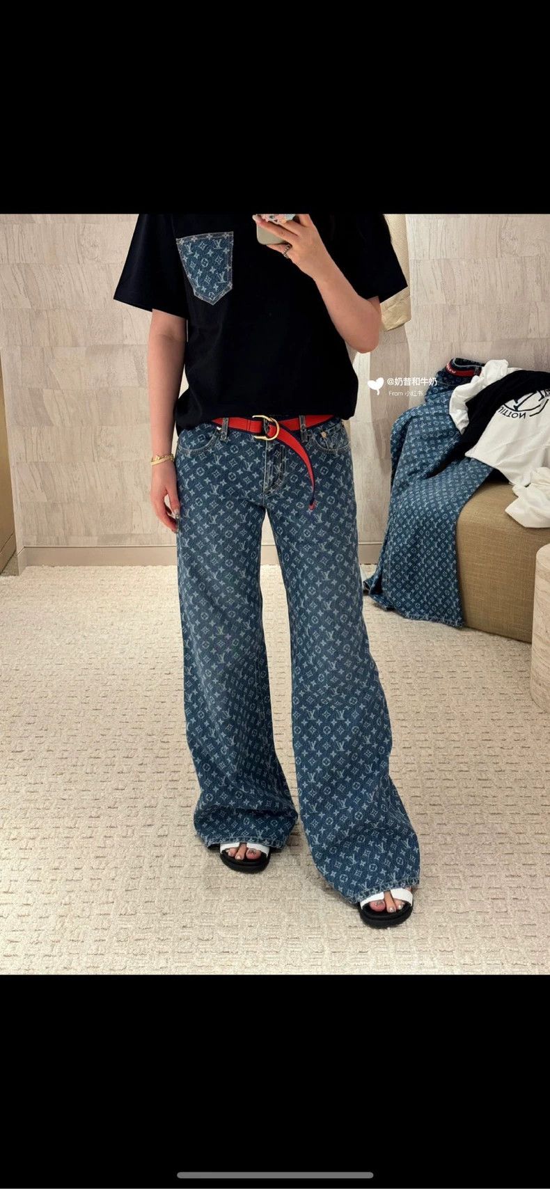 Louis Vuitton Louis Vuitton 24 blue full aged flared jeans 2505-Nextarrow Size 37" - 7 Thumbnail