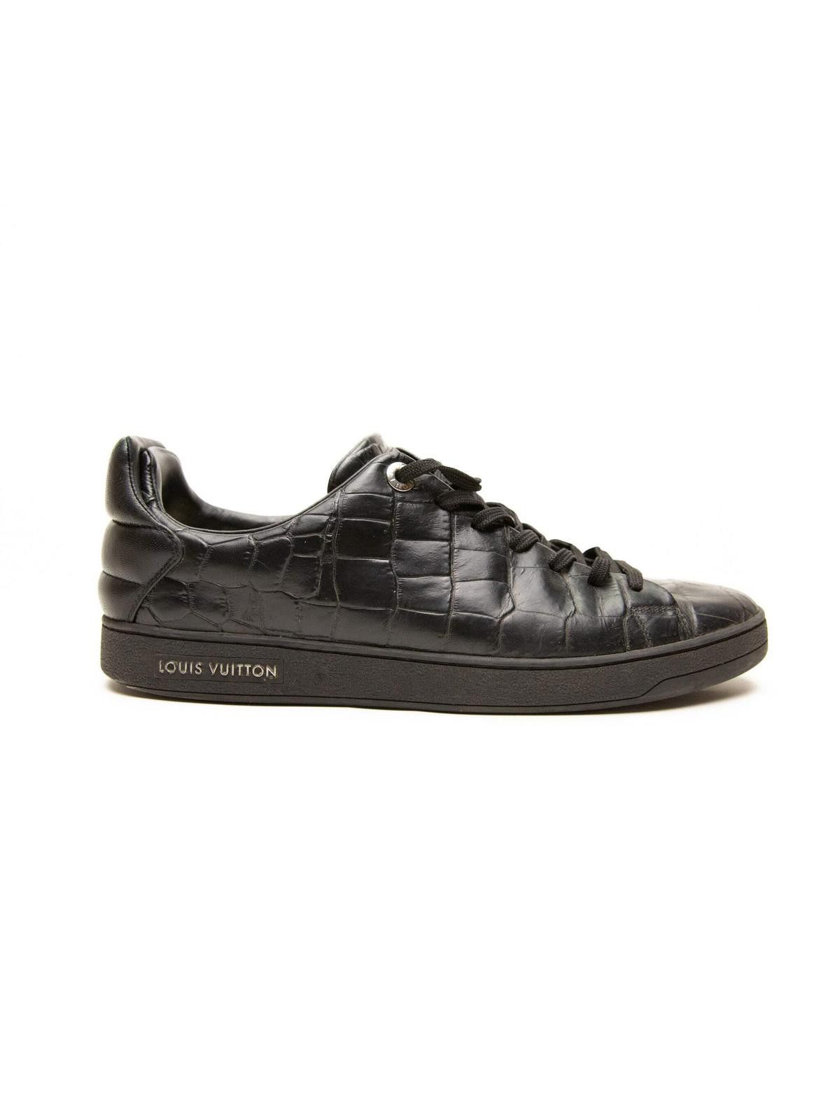 Louis Vuitton Louis Vuitton Frontrow Black Embossed Leather Sneakers Size US 8 / EU 41 - 2 Thumbnail