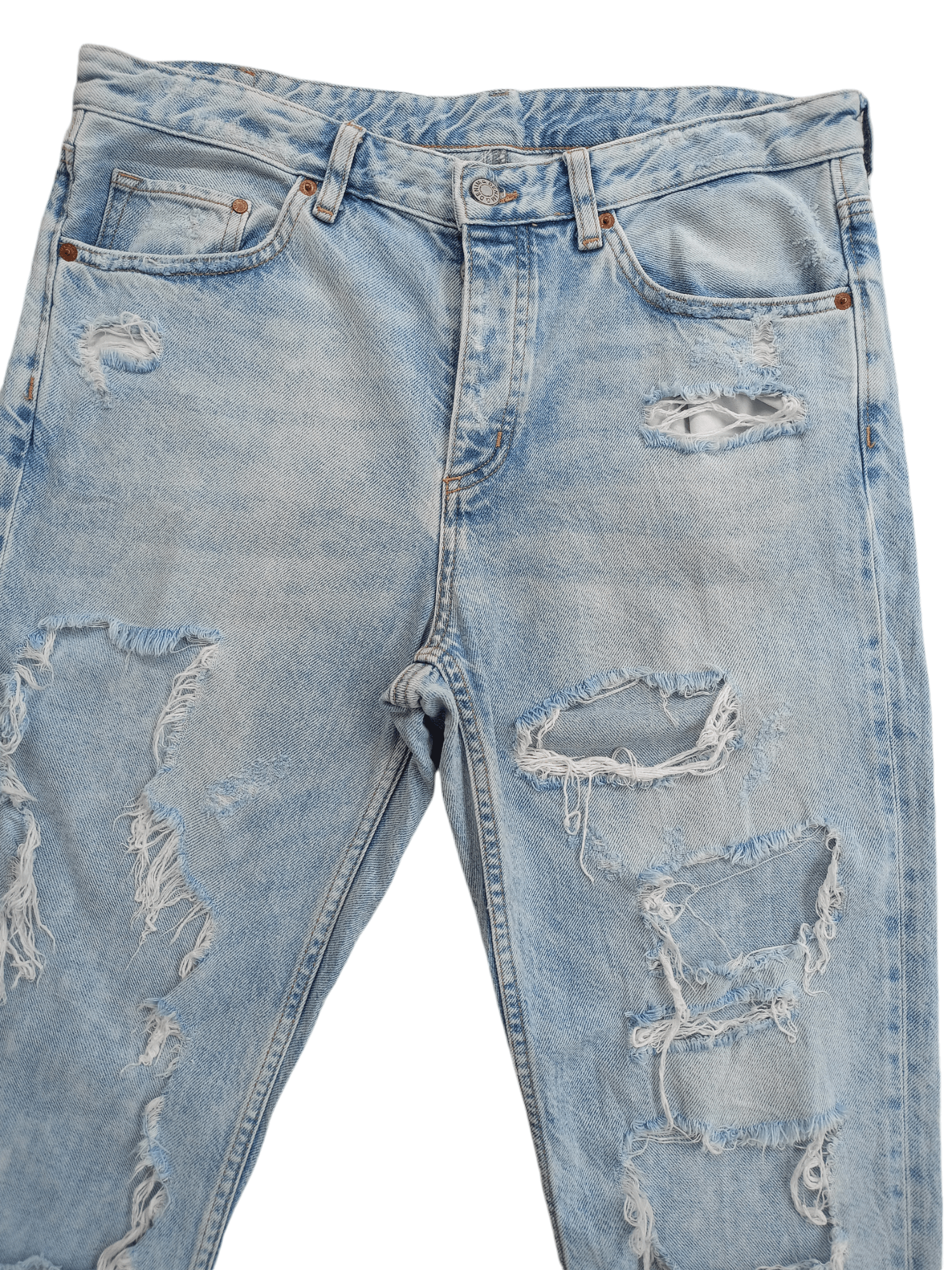H&M & DENIM by H&M Boyfriend Distressed Streetwear Size 28" / US 6 / IT 42 - 2 Thumbnail
