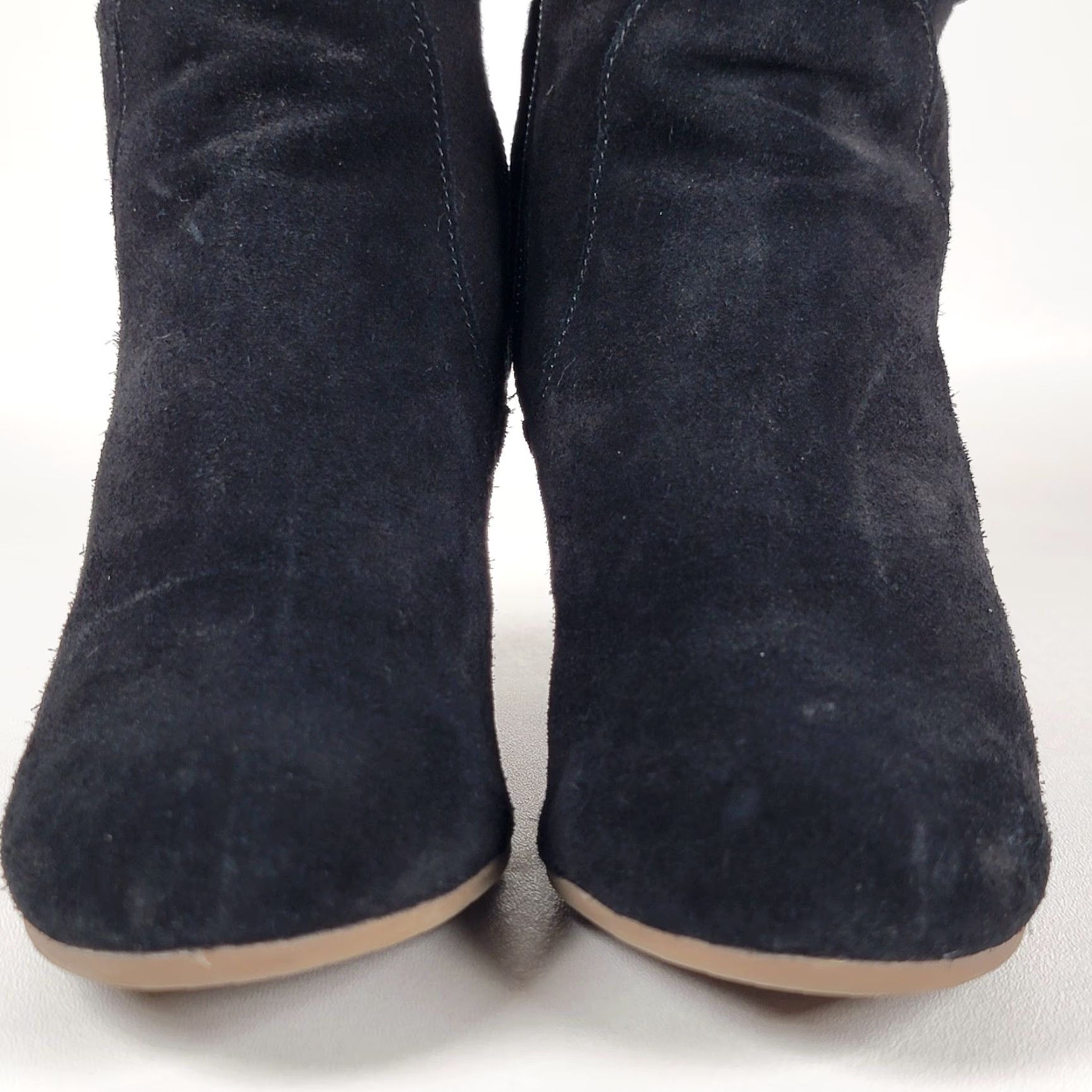 Vintage SONOMA Black Suede Boots Women Size 9 M Mid-Calf Zip Closed Toe Block Heel Chukka Winter Casual Shoes Size US 9 / IT 39 - 3 Thumbnail
