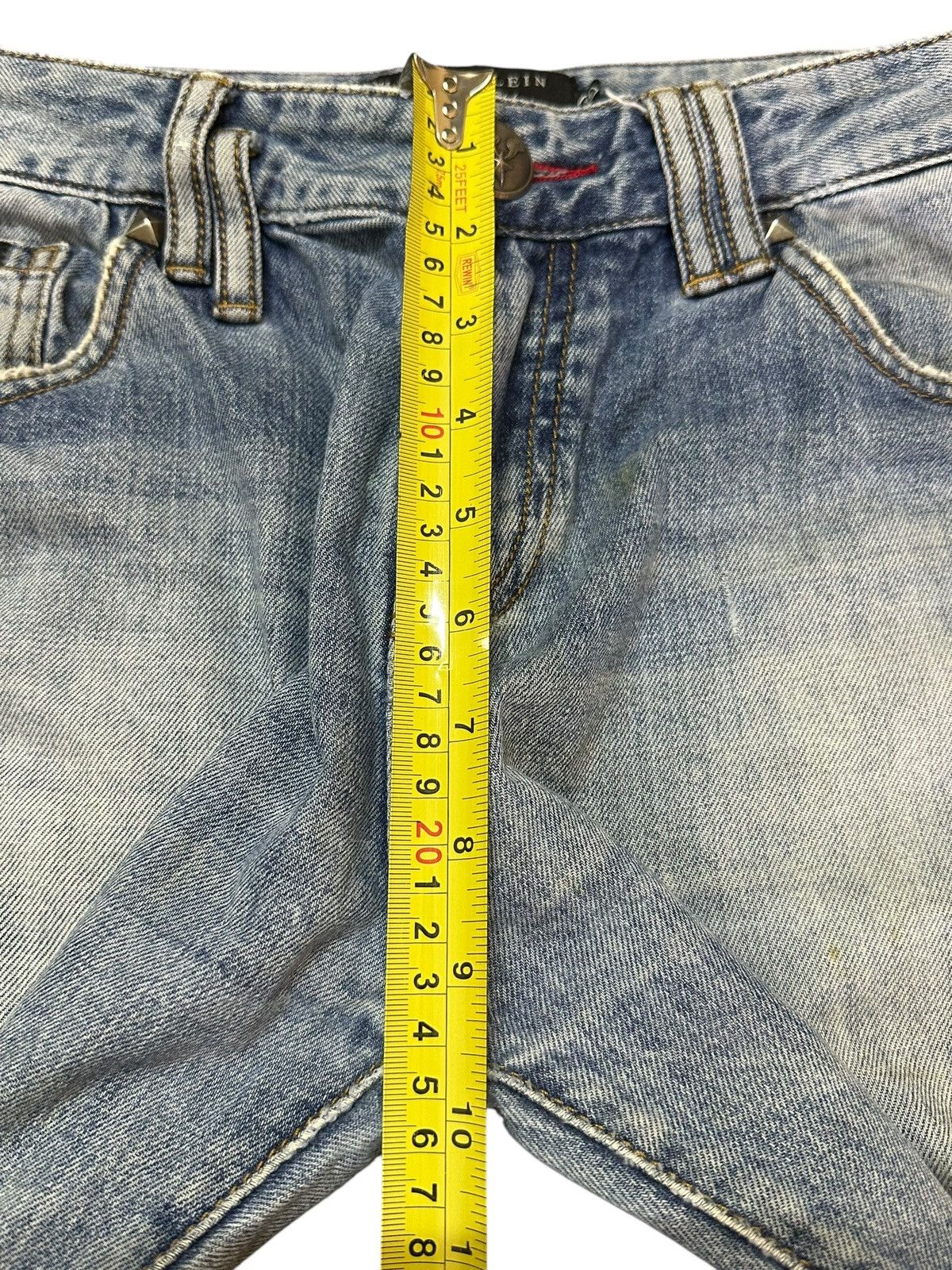 Philipp Plein Philipp Plein Blue Faded Wash Distress Style Jeans Size US 31 - 17 Thumbnail
