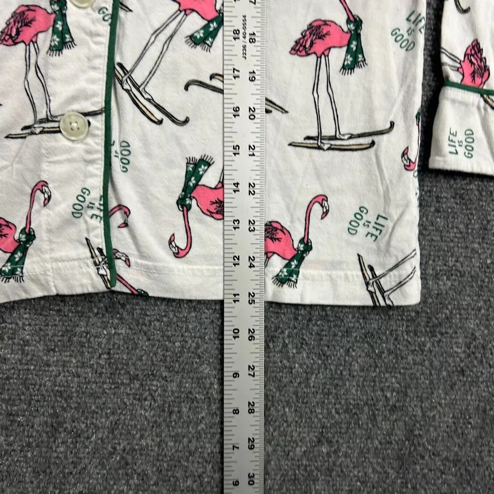 Life is Good Life is Good Sleep Shirt Womens Small Button Up Flamingos Size S / US 4 / IT 40 - 4 Thumbnail