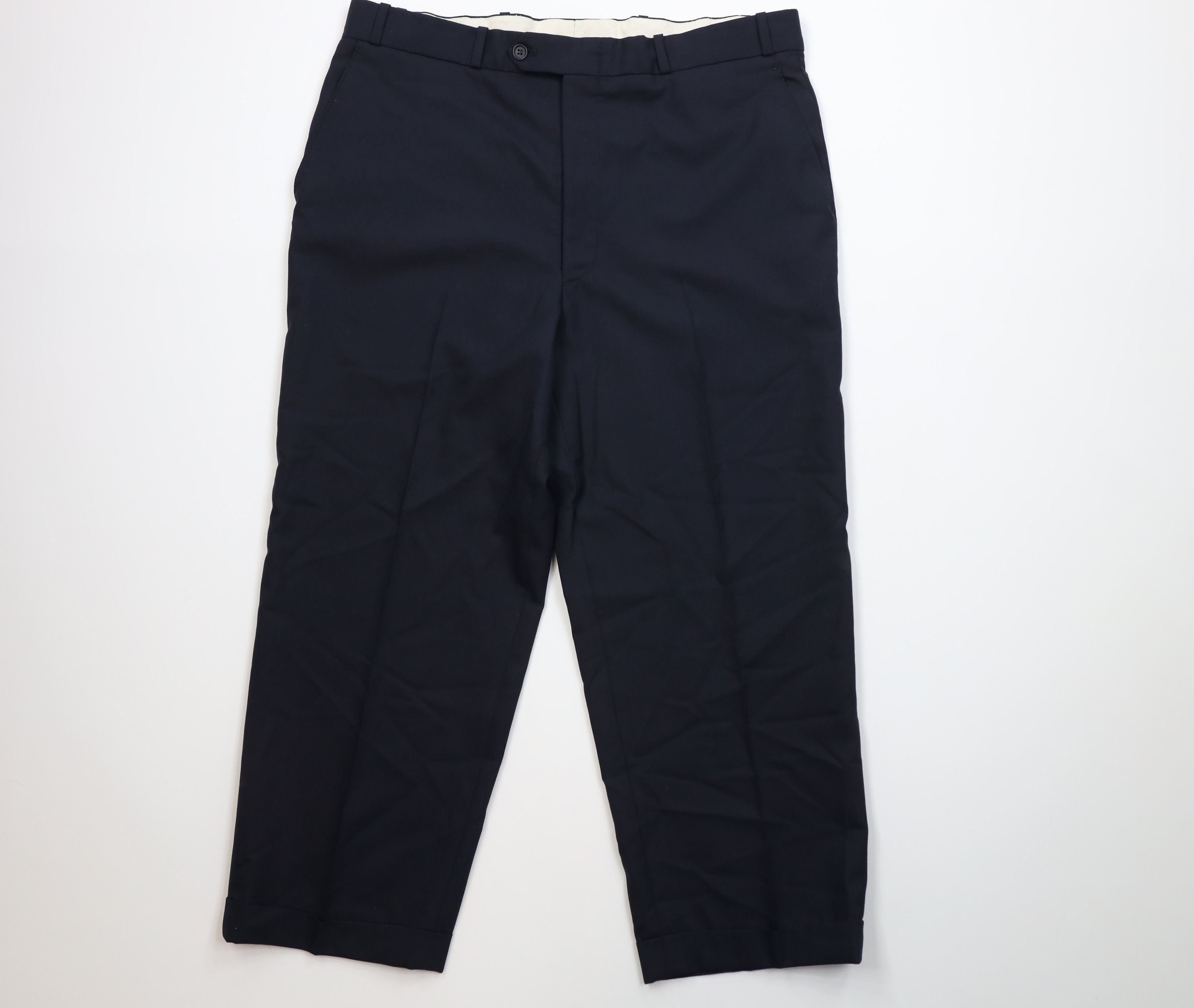 Vintage Vintage 90s Streetwear Wool Knit Wide Leg Chino Pants Blue Size US 38 / EU 54 - 1 Thumbnail