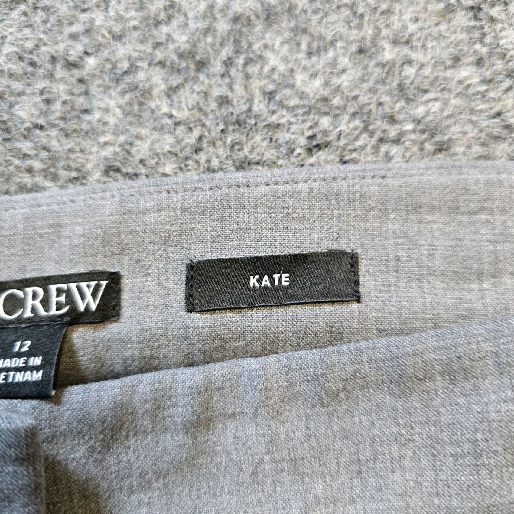 J.Crew J.CREW Pants Women 12 Gray Kate Cotton Blend Taper Flat Front Career Casual Dress Pants Women XS-? Size 34" / US 12 / IT 48 - 5 Thumbnail